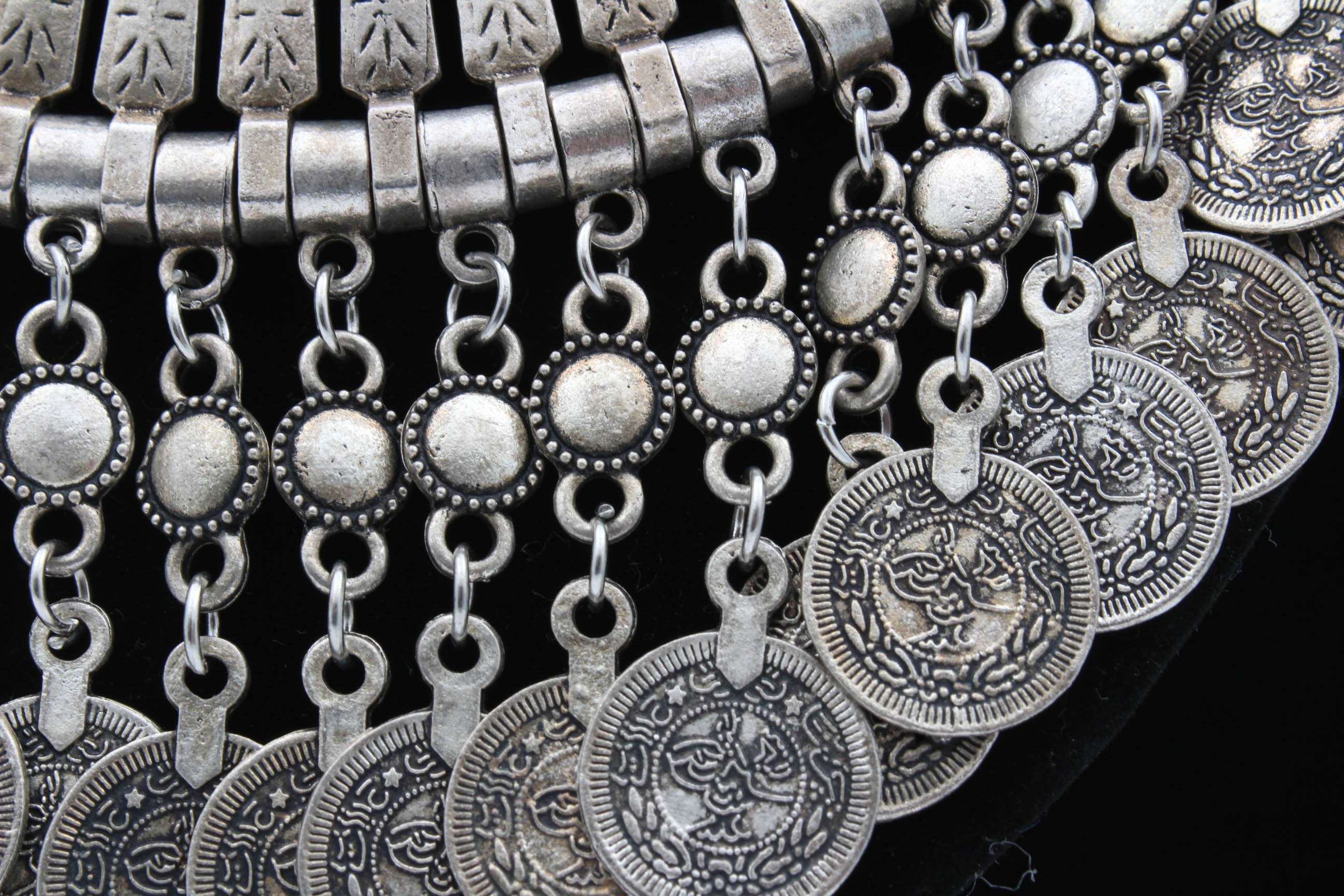 Hmong Miao Style Coin Silver Chandelier Style Necklace
