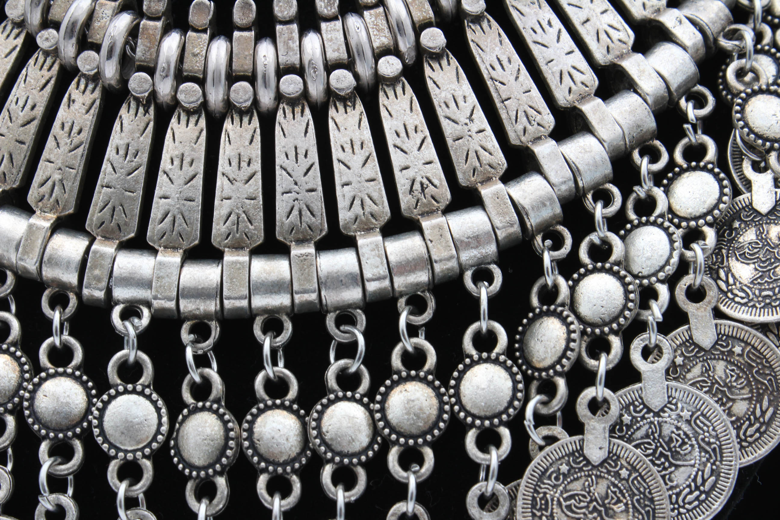 Hmong Miao Style Coin Silver Chandelier Style Necklace