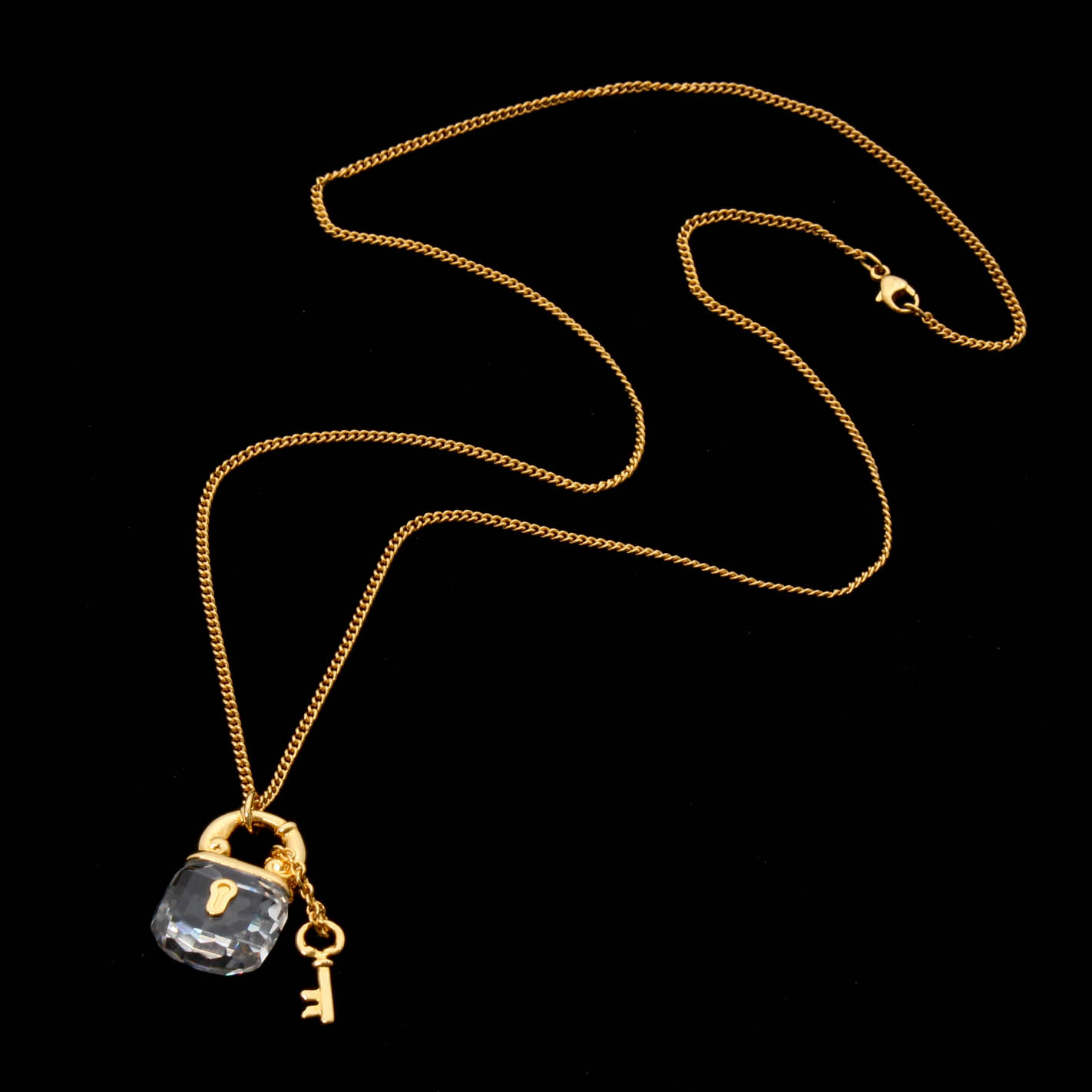 Swarovski Crystal Lock and Key Necklace