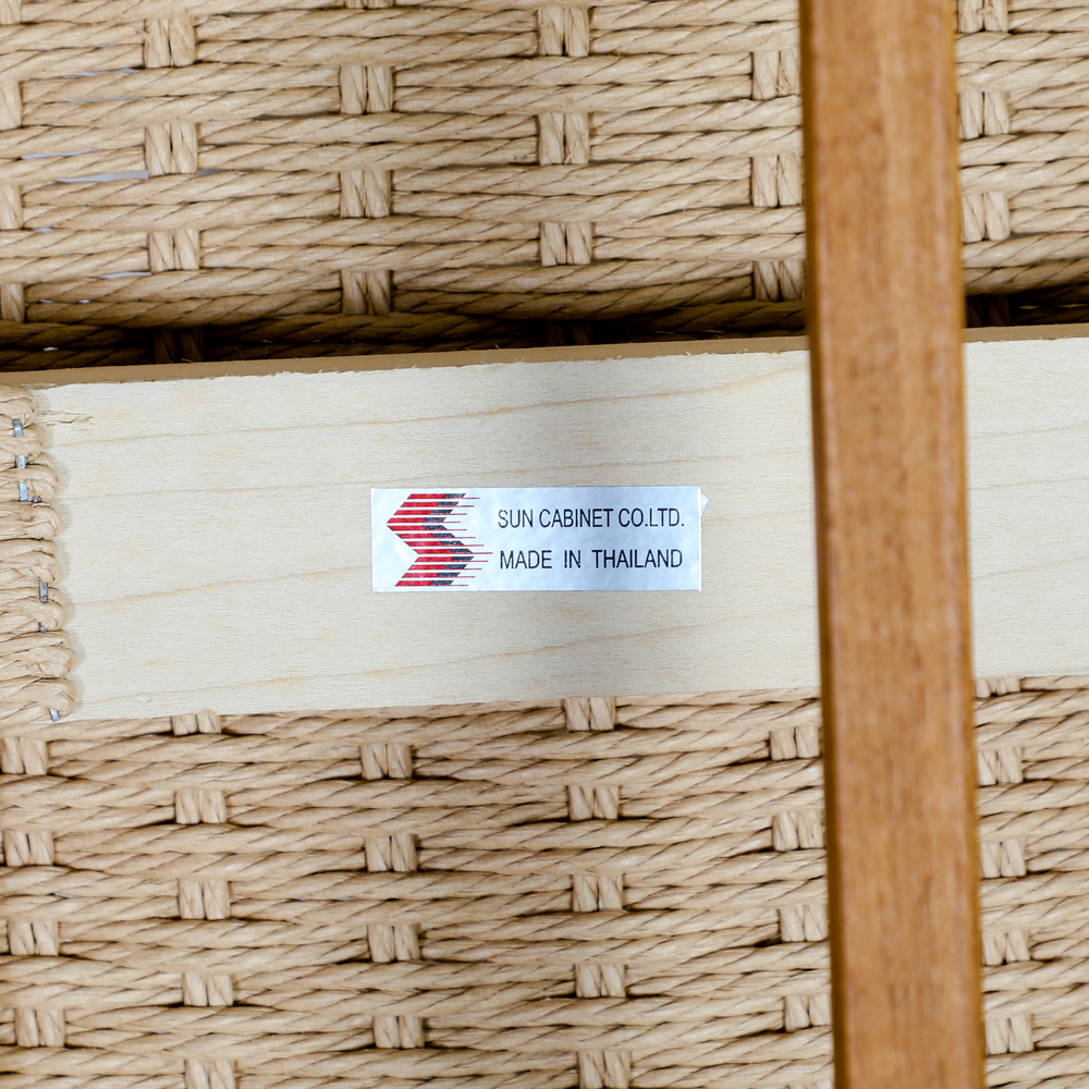 Sun Cabinet Teak Benches with Woven Rope Seats