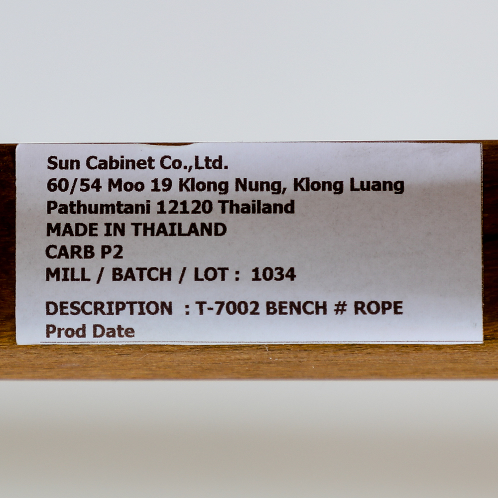 Sun Cabinet Teak Benches with Woven Rope Seats