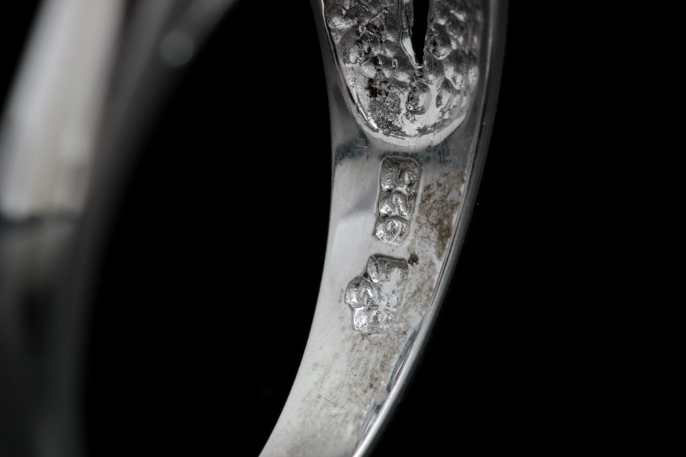 Sterling Silver and Irradiated Blue Diamond Ring