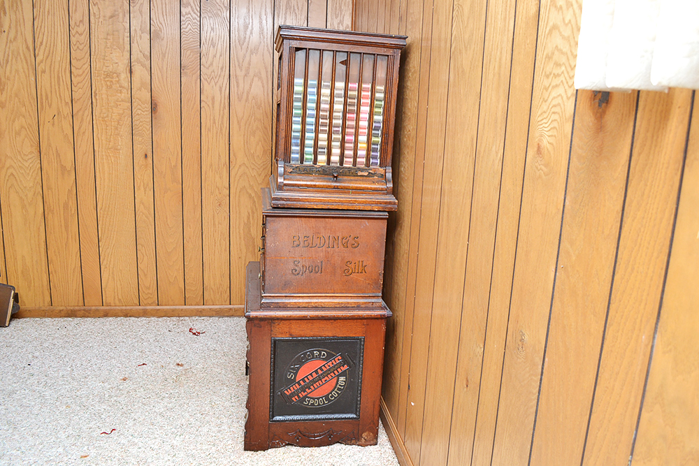 Antique Clark's Walnut Spool Cabinet and Others