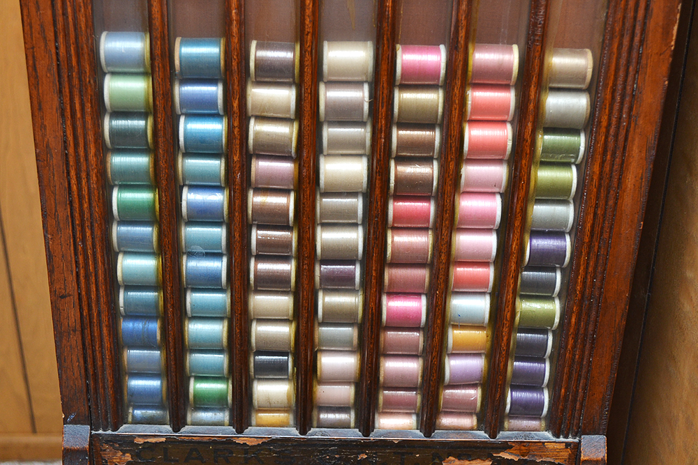 Antique Clark's Walnut Spool Cabinet and Others