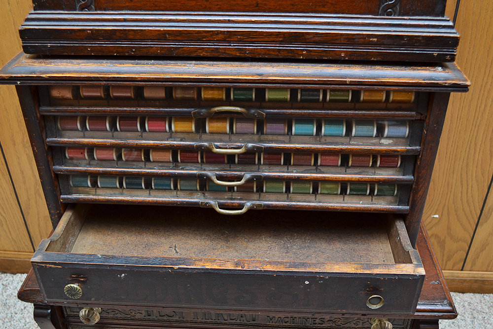 Antique Clark's Walnut Spool Cabinet and Others