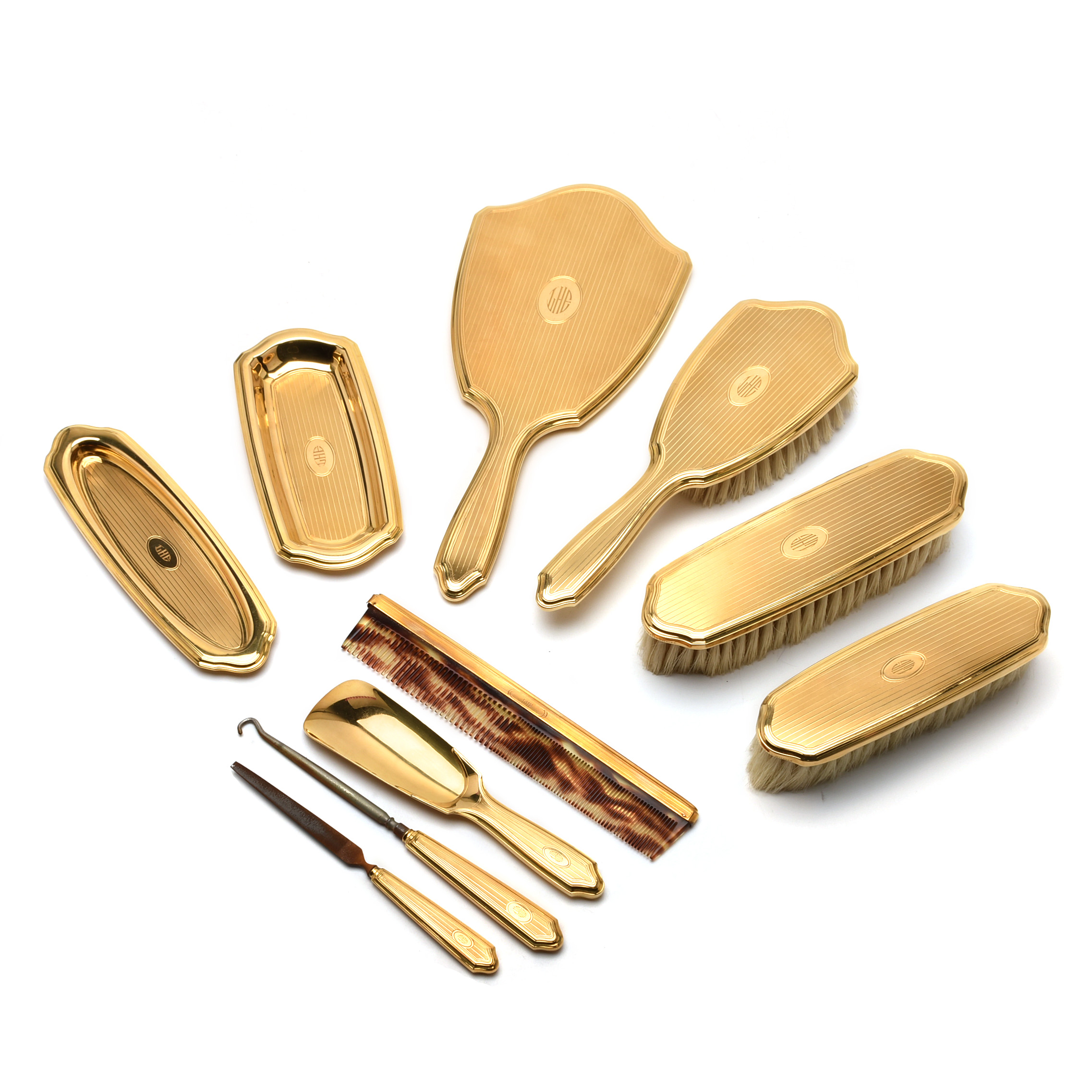 Vintage 18K Yellow Gold Tiffany & Co. Vanity Set