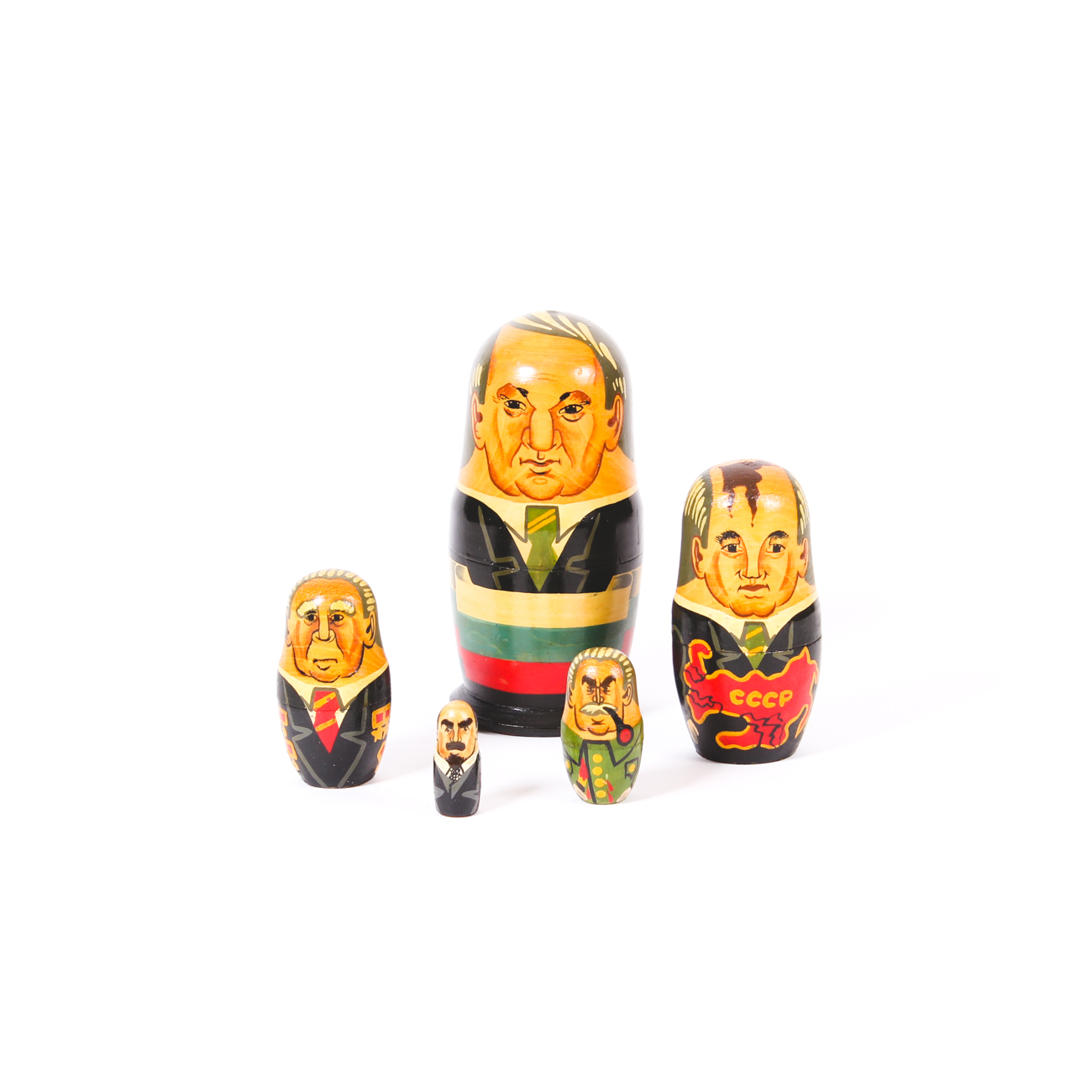 Matryoshka Nesting Dolls Featuring Russian and Soviet Leaders