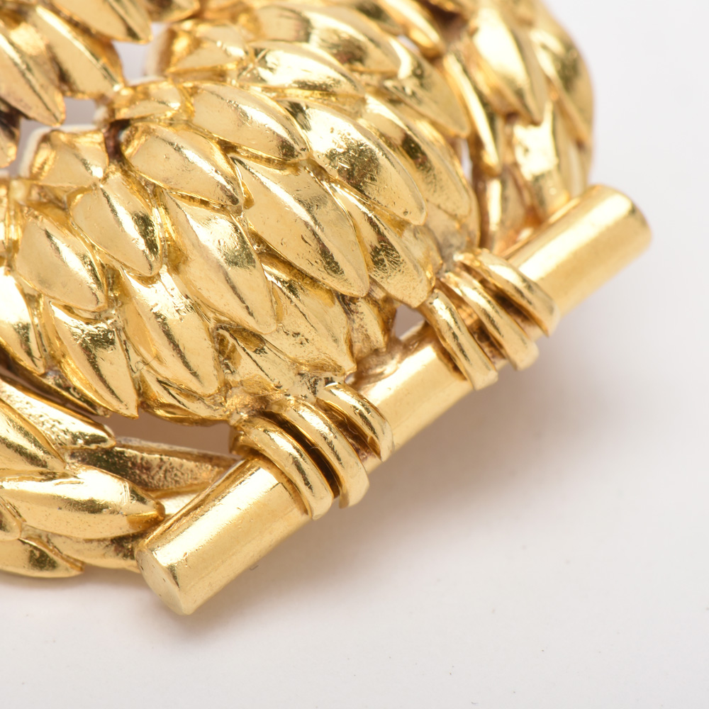 Vintage Tiffany & Co. 18K Yellow Gold Ruby Eyed Owl Brooch