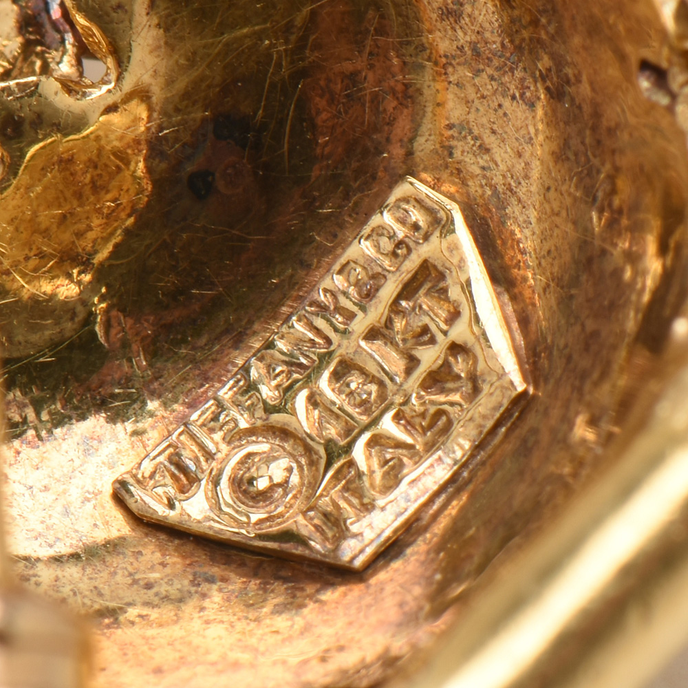 Vintage Tiffany & Co. 18K Yellow Gold Ruby Eyed Owl Brooch