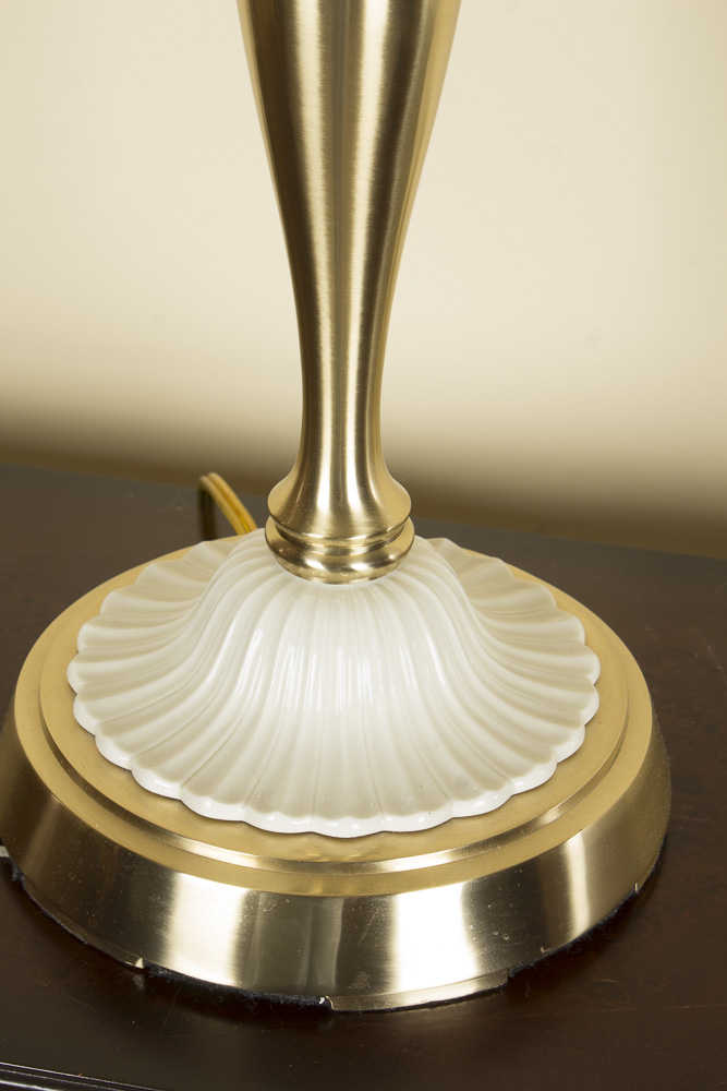 Lenox Lighting by Quoizel Porcelain and Brass Table Lamp