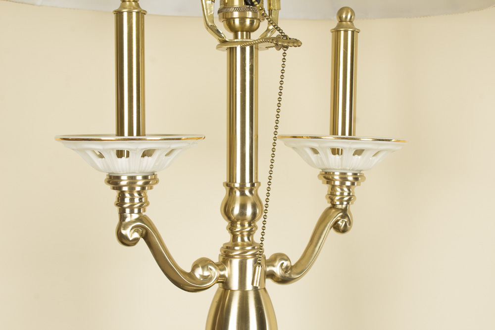Lenox Lighting by Quoizel Porcelain and Brass Table Lamp