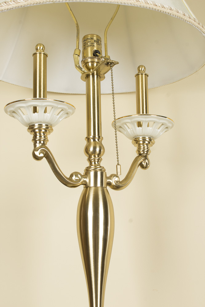 Lenox Lighting by Quoizel Porcelain and Brass Table Lamp