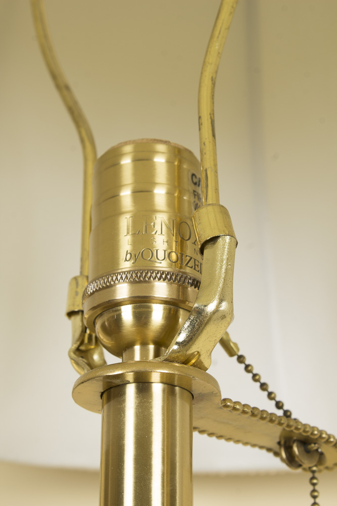 Lenox Lighting by Quoizel Porcelain and Brass Table Lamp