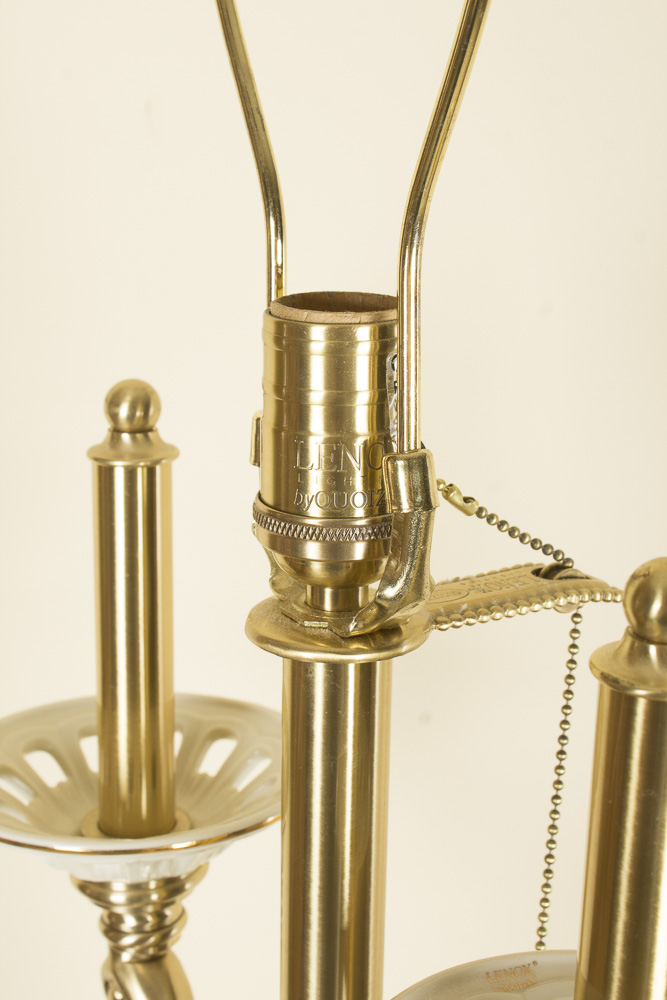 Lenox Lighting by Quoizel Porcelain and Brass Table Lamp