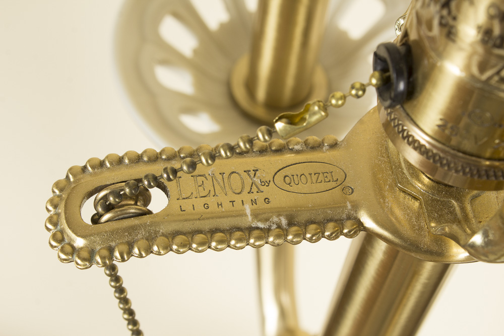 Lenox Lighting by Quoizel Porcelain and Brass Table Lamp