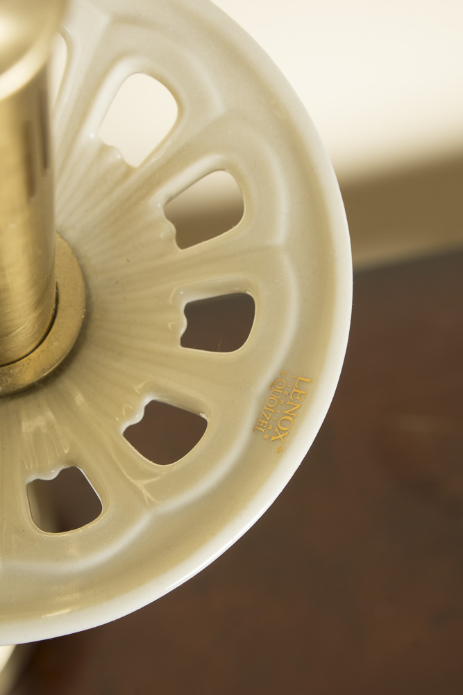 Lenox Lighting by Quoizel Porcelain and Brass Table Lamp