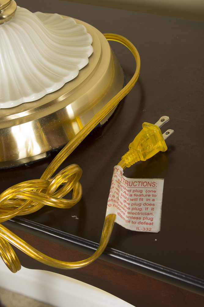 Lenox Lighting by Quoizel Porcelain and Brass Table Lamp