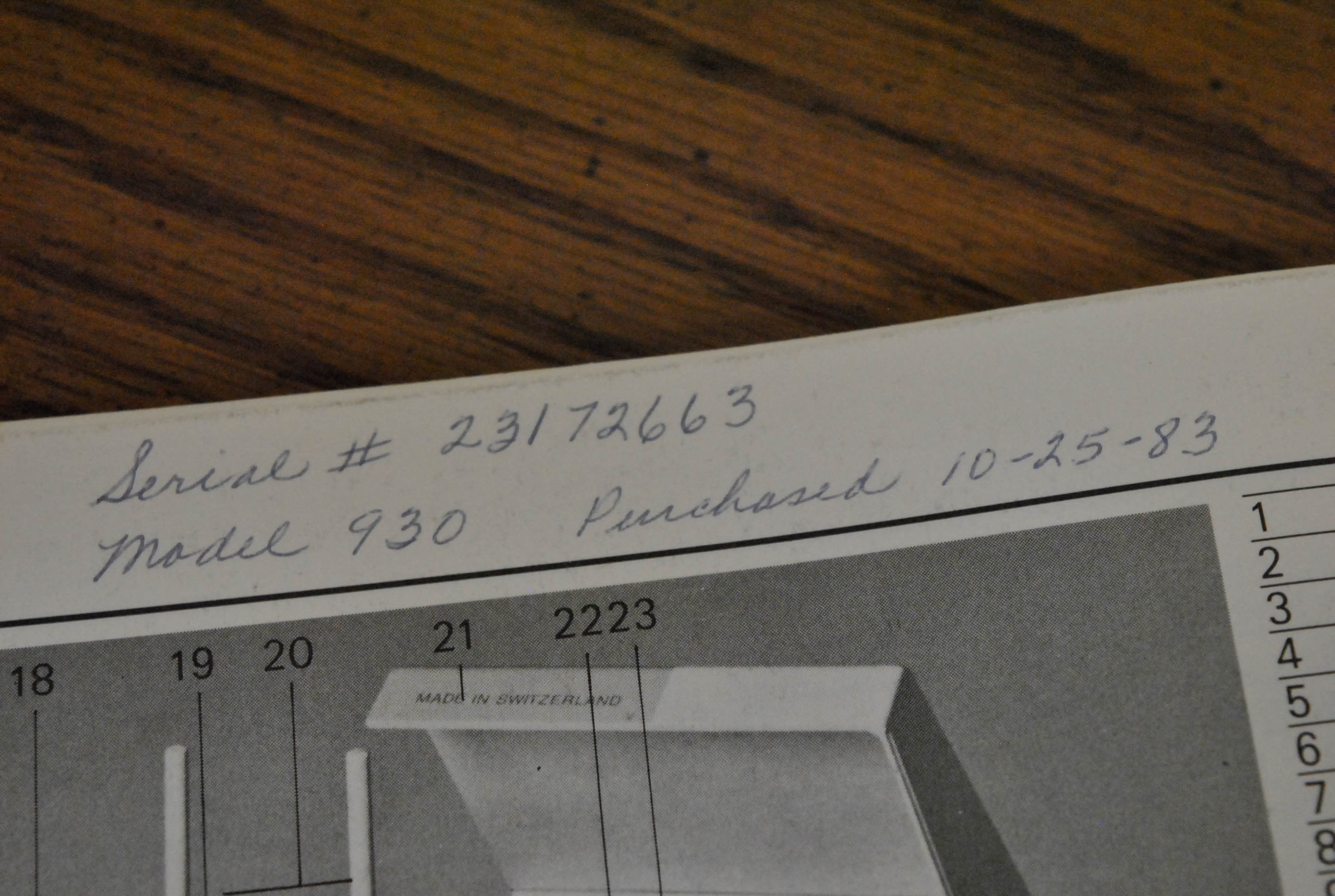 Bernina Record 930 Electronic Sewing Machine and Cabinet