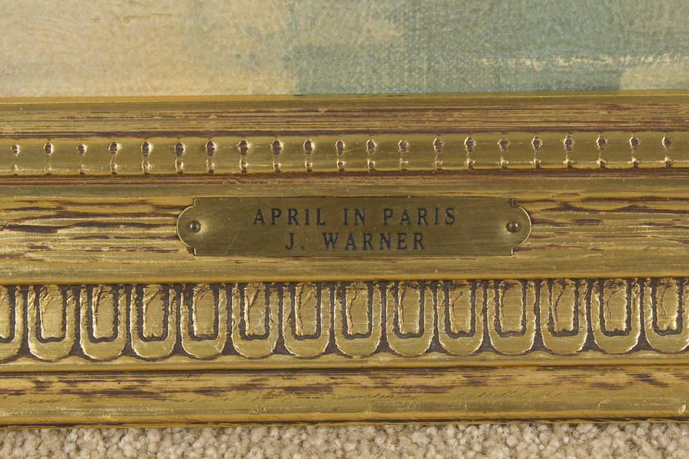 Offset Lithograph After J. Warner "April in Paris"