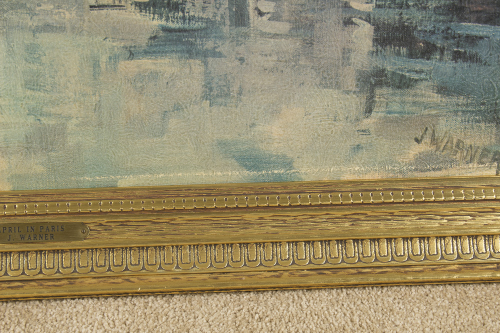 Offset Lithograph After J. Warner "April in Paris"