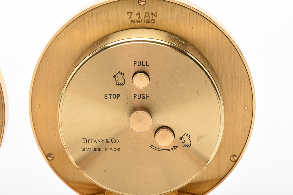Pairing of Vintage Tiffany & Co. Round Alarm Clocks