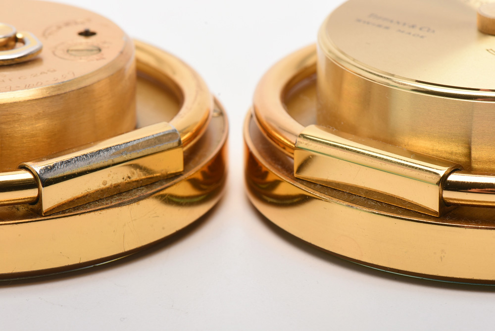 Pairing of Vintage Tiffany & Co. Round Alarm Clocks