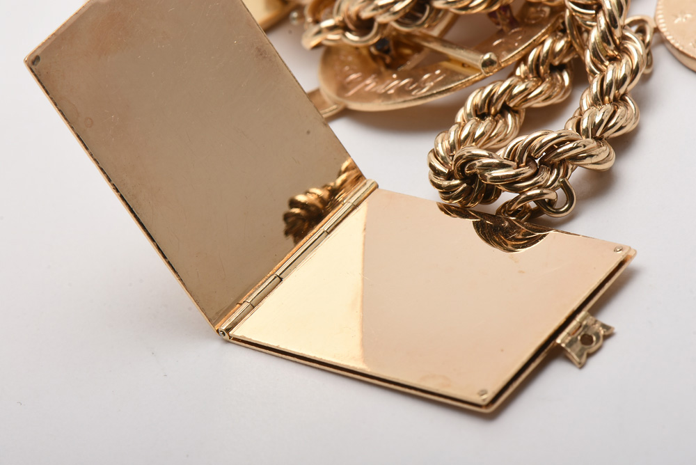 14K Yellow Gold Charm Bracelet With One Tiffany & Co. Charm