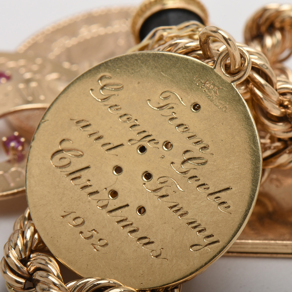 14K Yellow Gold Charm Bracelet With One Tiffany & Co. Charm