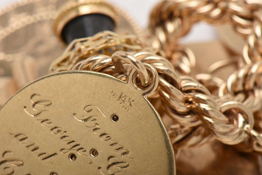 14K Yellow Gold Charm Bracelet With One Tiffany & Co. Charm