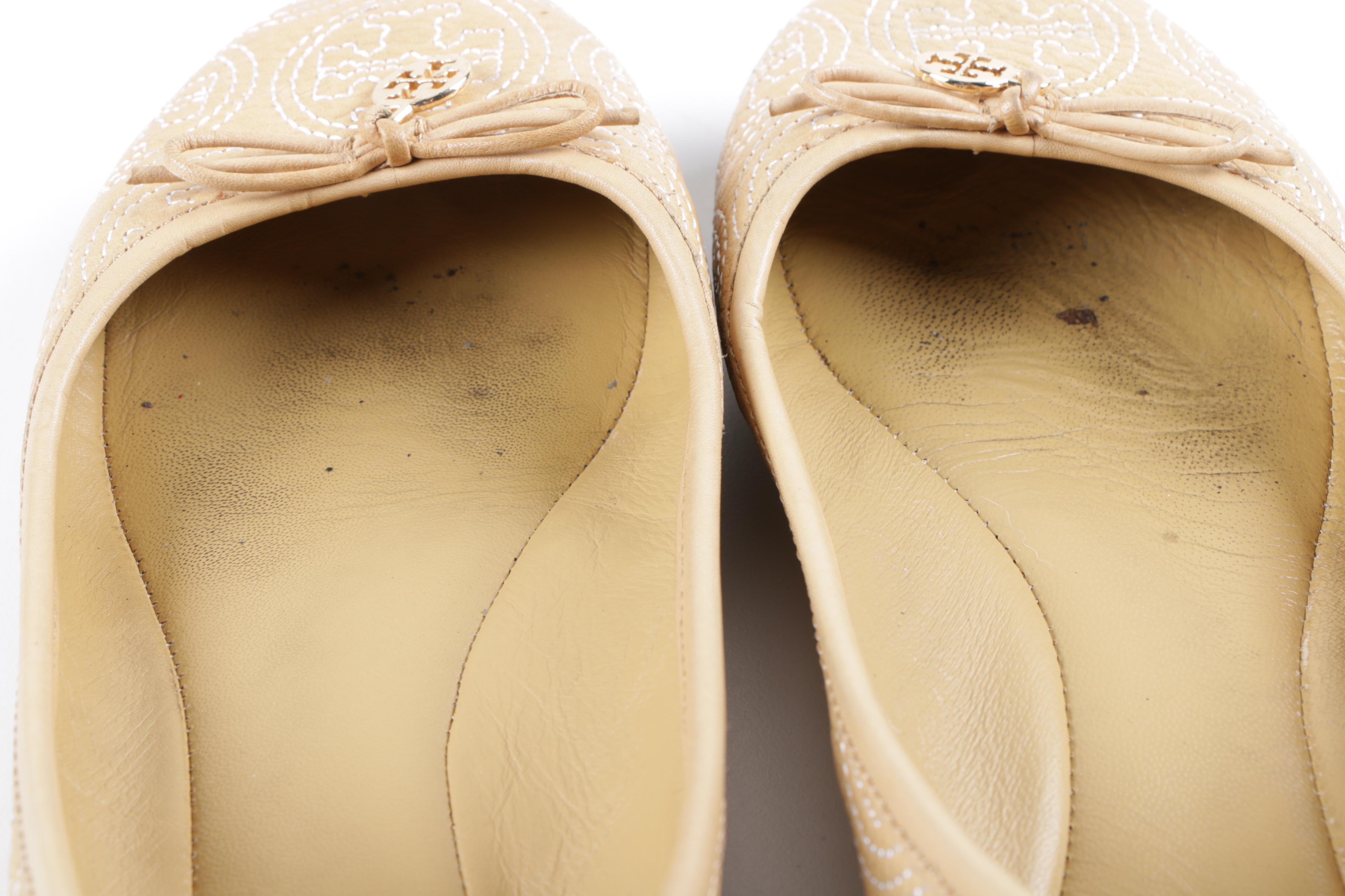 Women's Tory Burch Tan Leather Flats