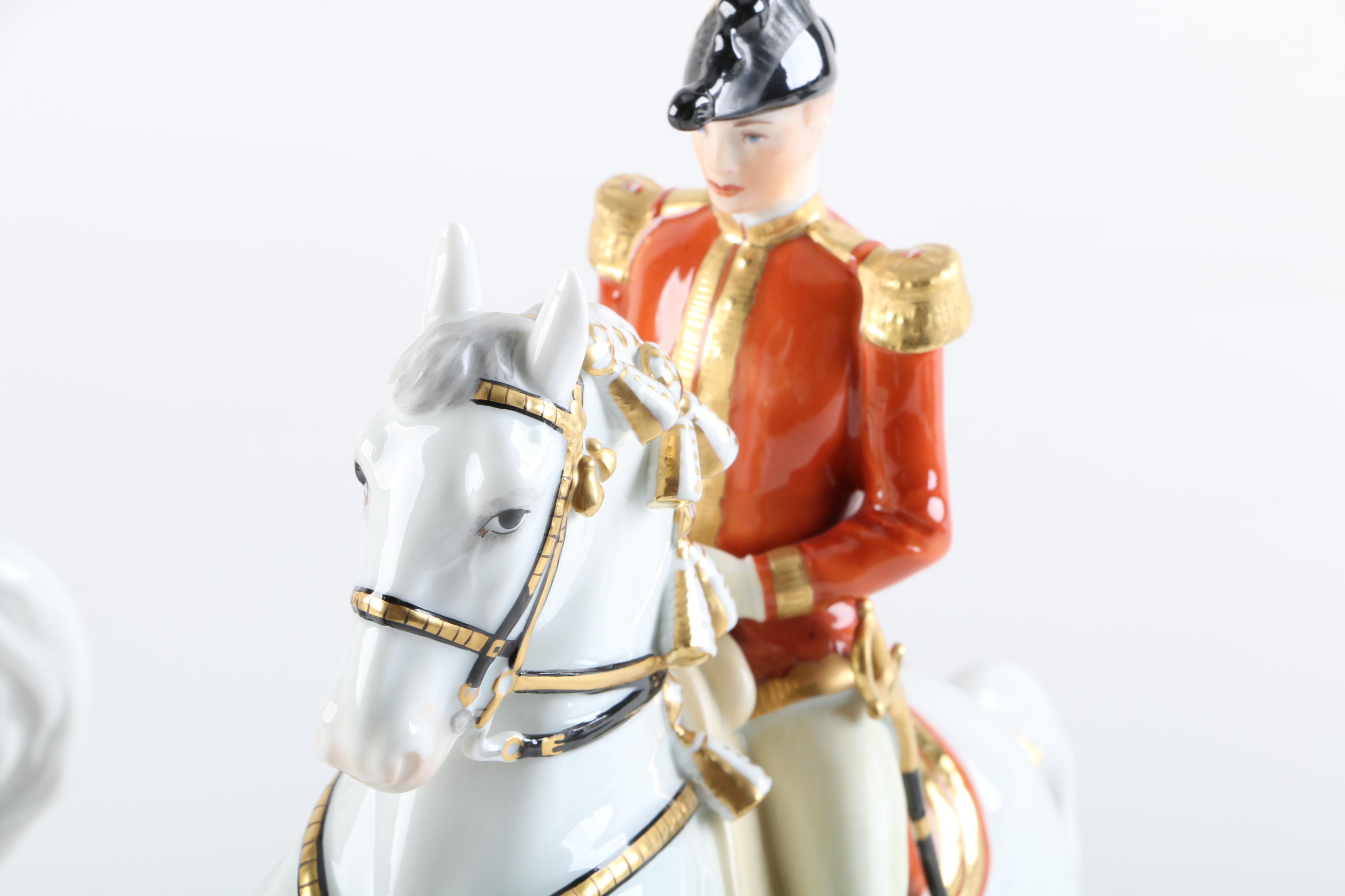 Augarten Wein, Austria Spanish Riding School Horse and Rider Porcelain Figurines