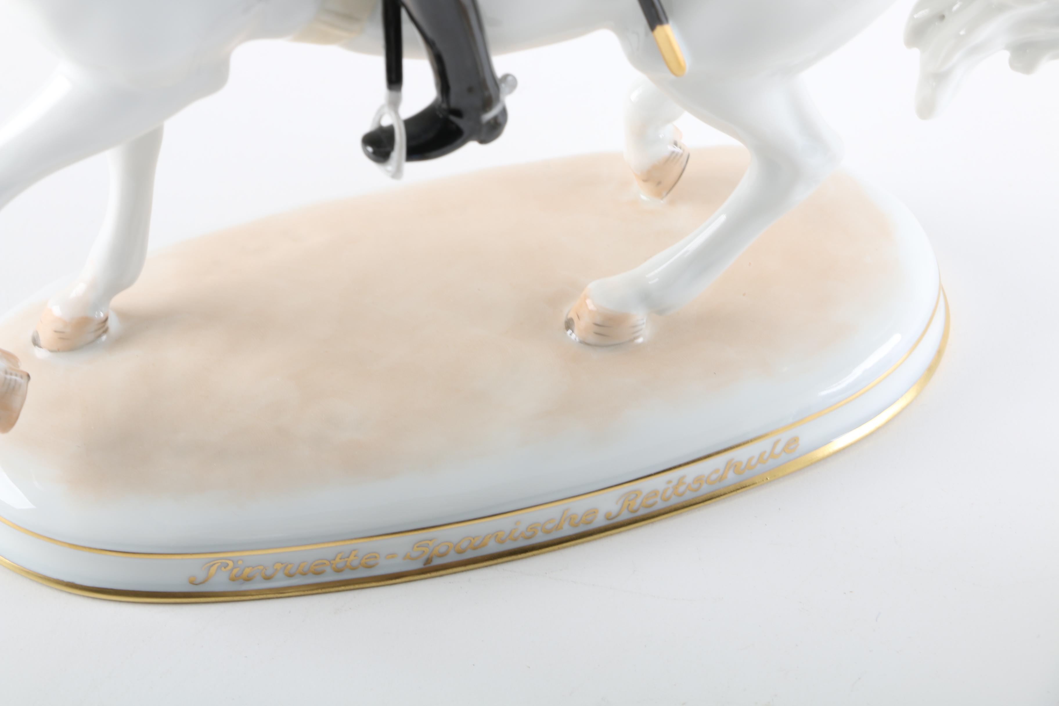 Augarten Wein, Austria Spanish Riding School Horse and Rider Porcelain Figurines