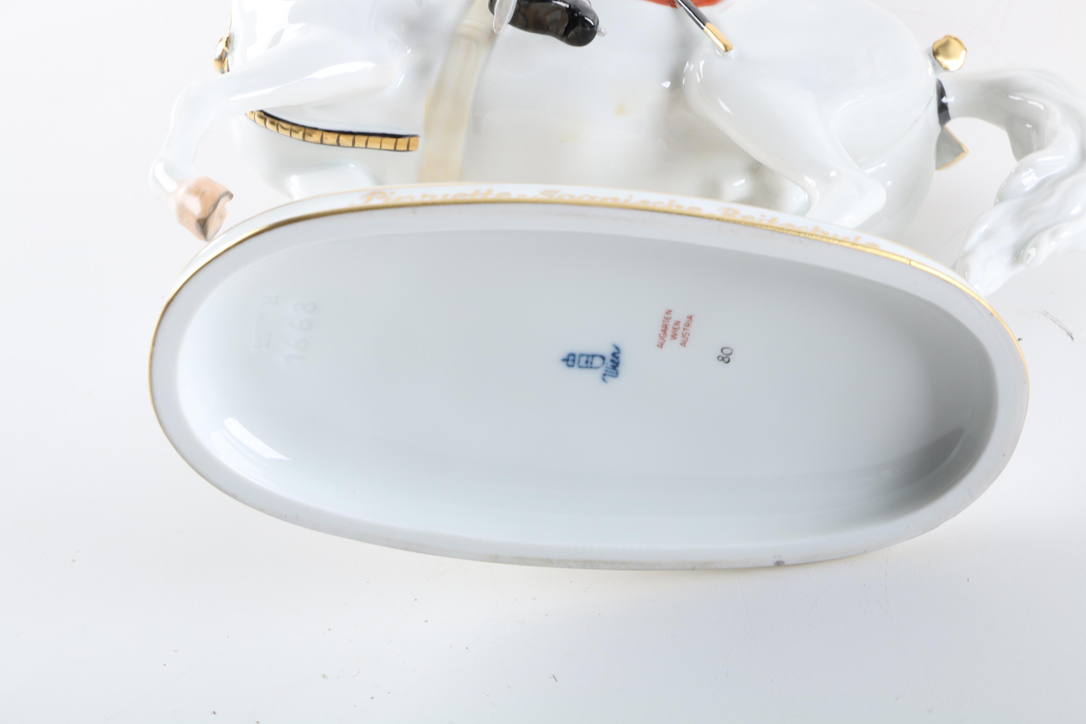 Augarten Wein, Austria Spanish Riding School Horse and Rider Porcelain Figurines