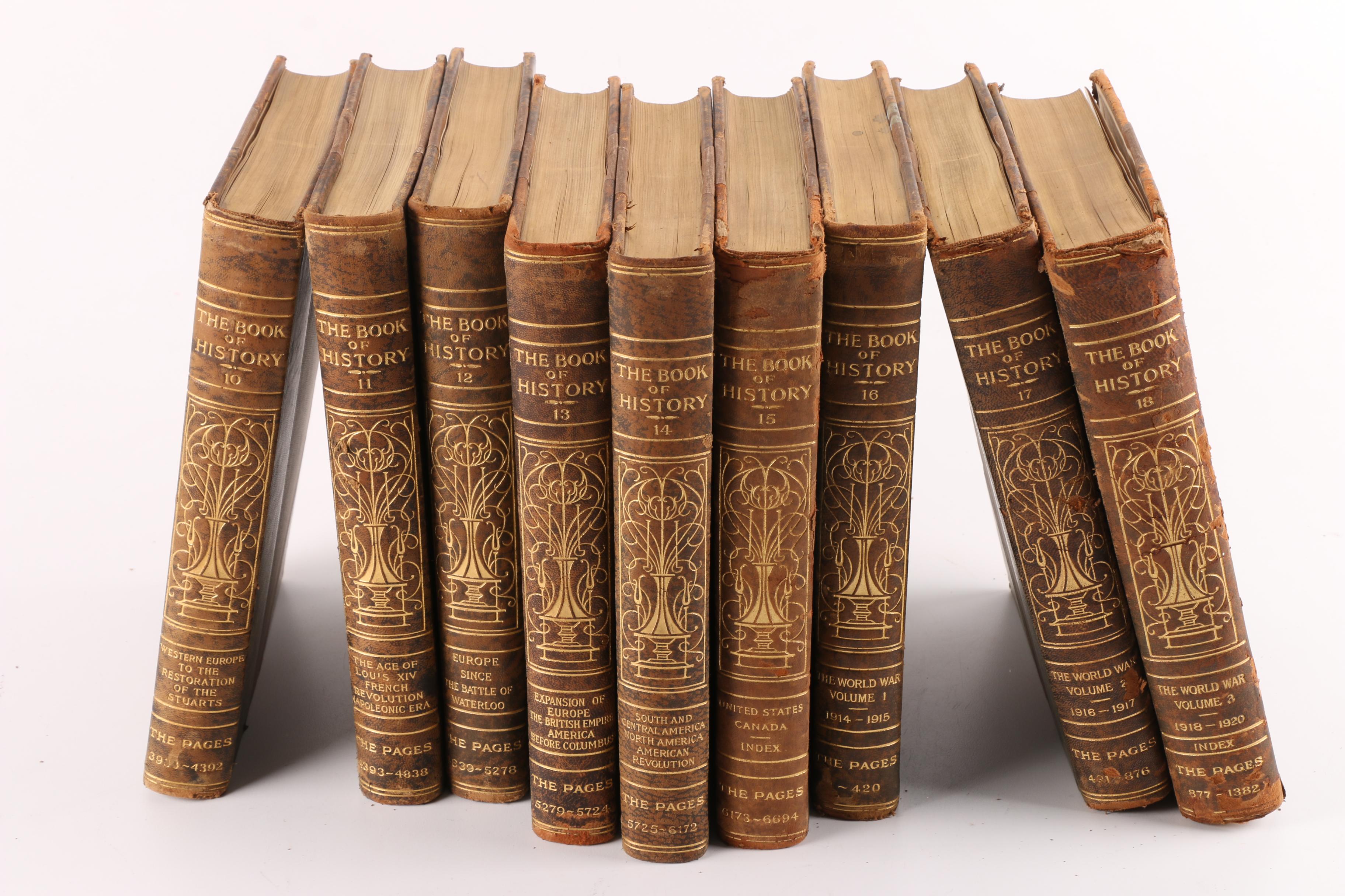 1921 "The Book of History" in Eighteen Volumes from The Grolier Society