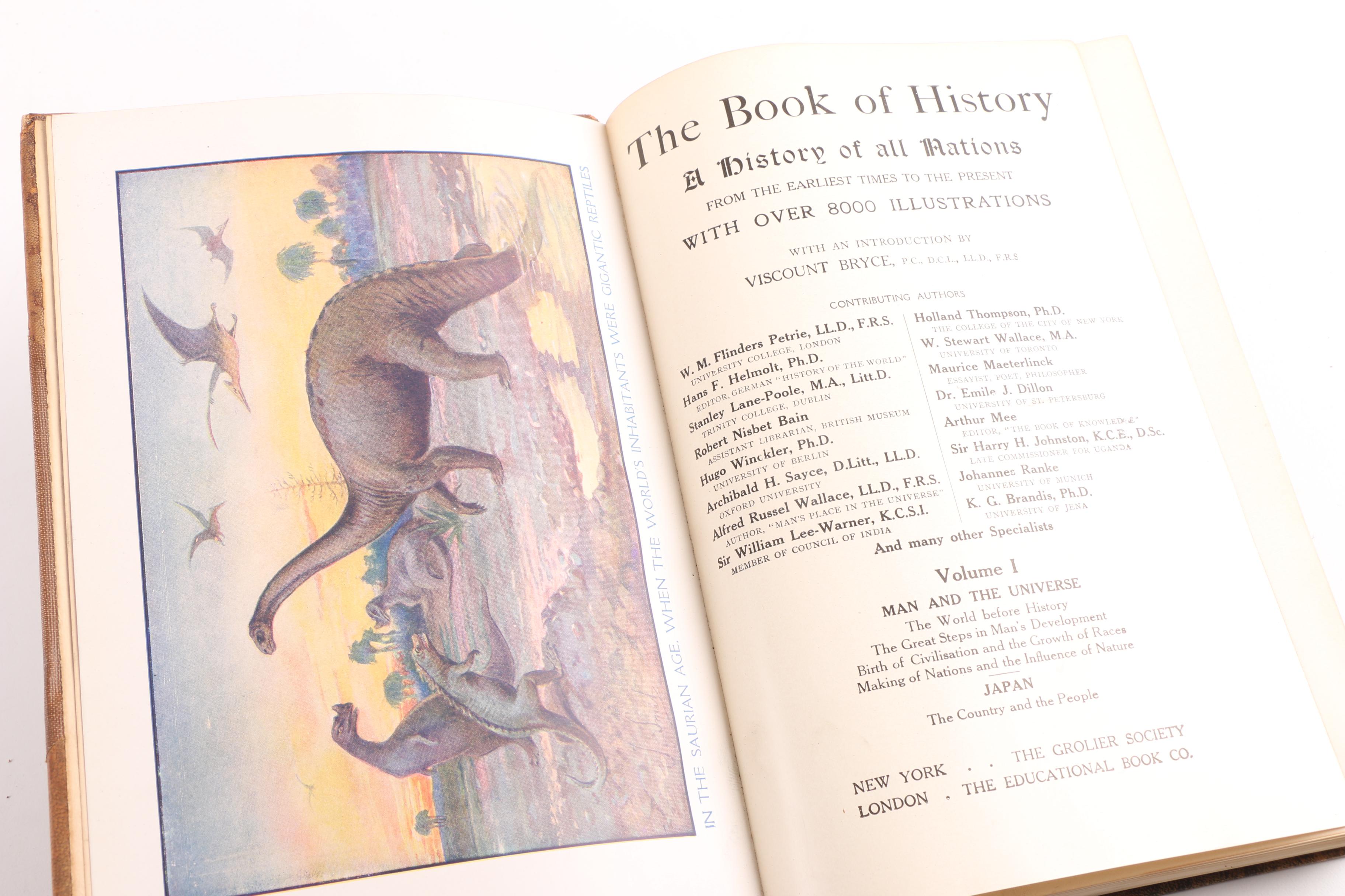1921 "The Book of History" in Eighteen Volumes from The Grolier Society