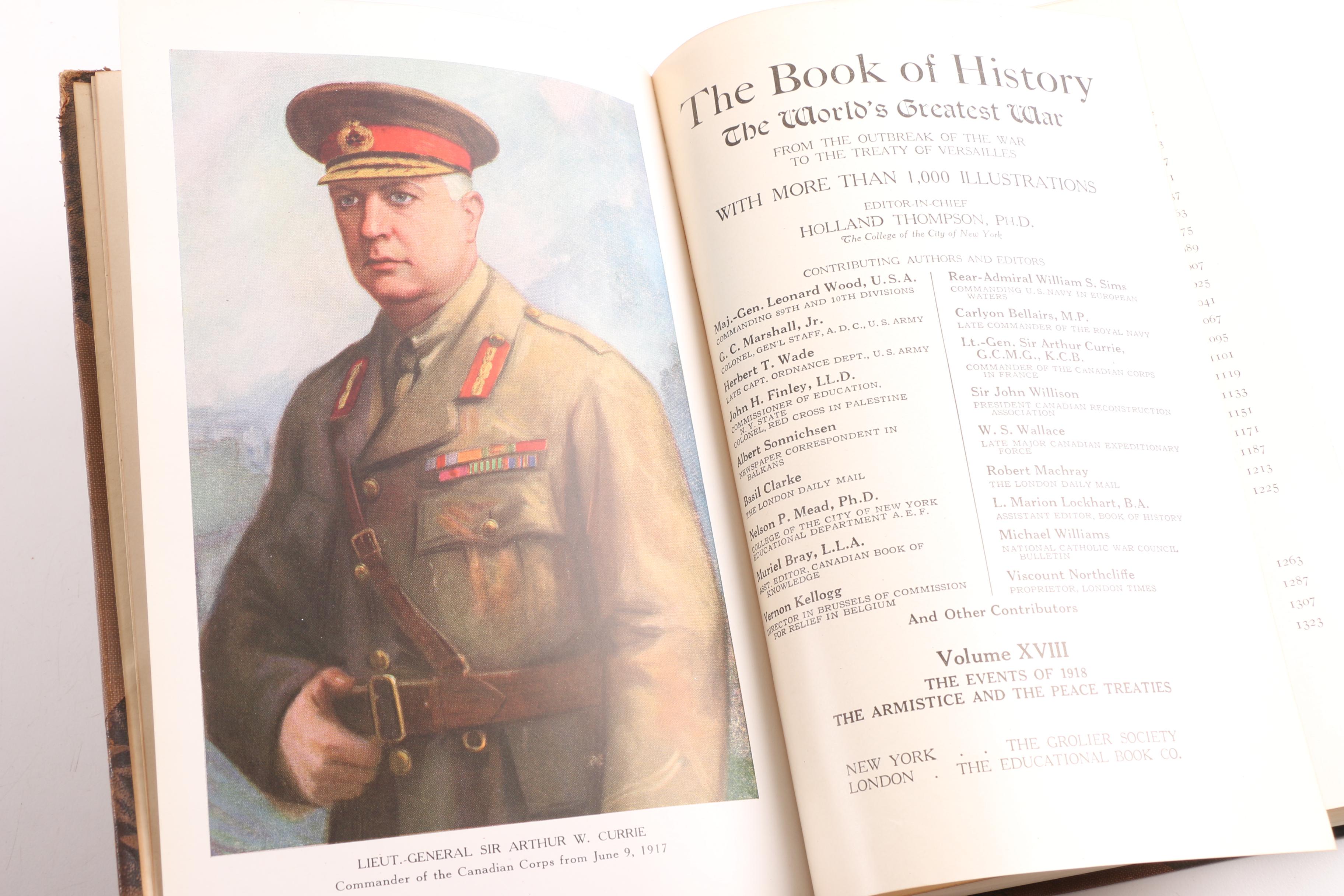 1921 "The Book of History" in Eighteen Volumes from The Grolier Society