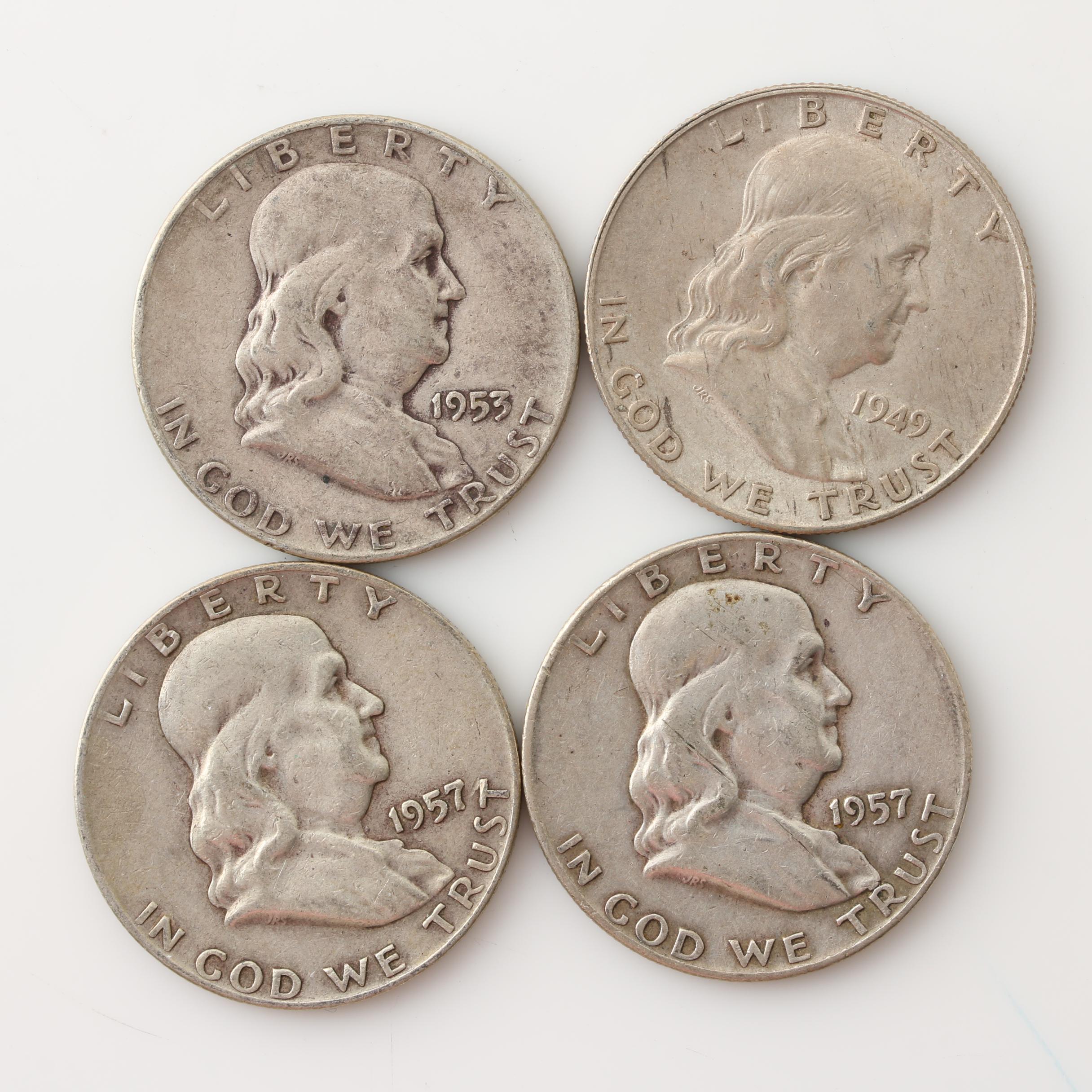 Fourteen Vintage U.S. Silver Half Dollars