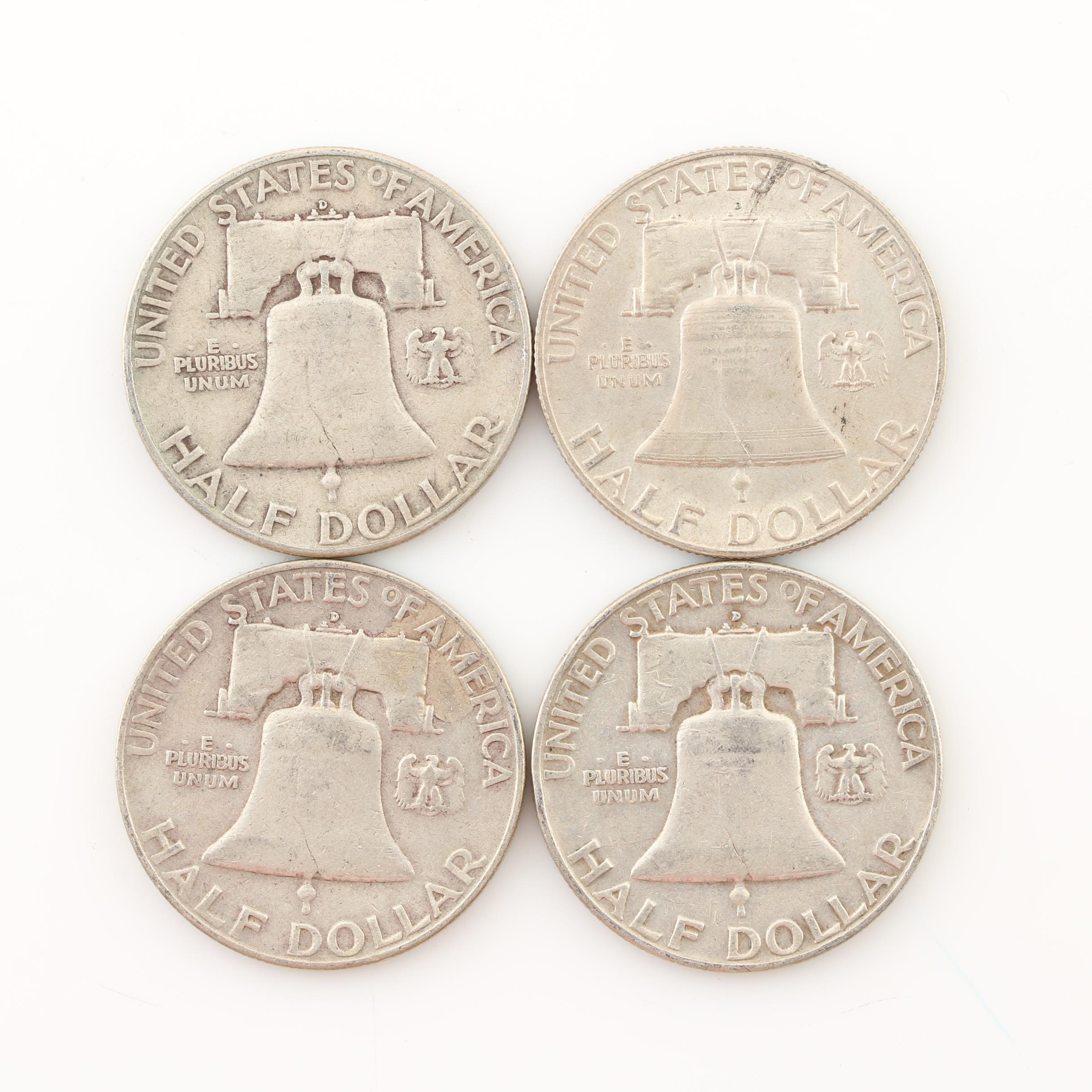 Fourteen Vintage U.S. Silver Half Dollars