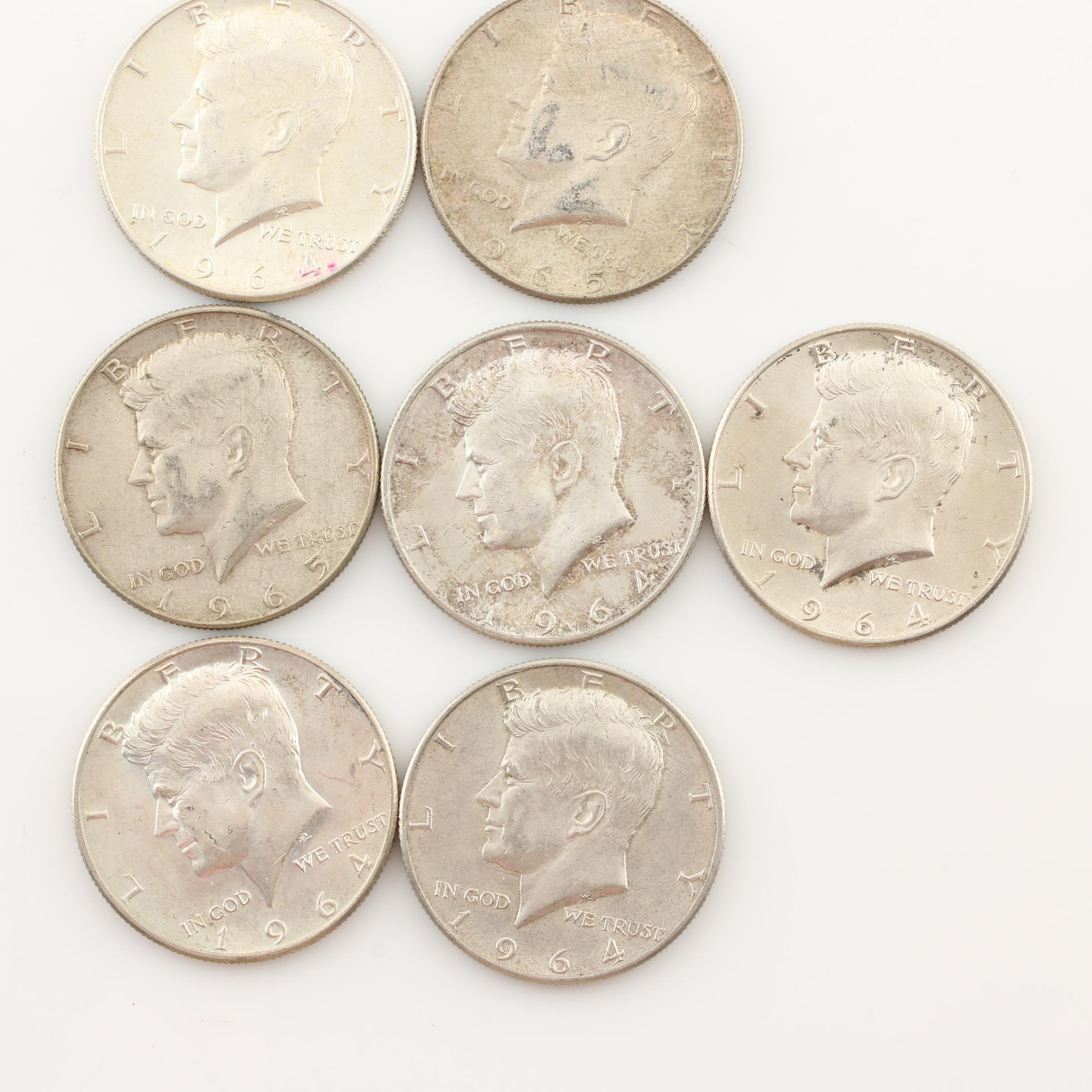 Fourteen Vintage U.S. Silver Half Dollars