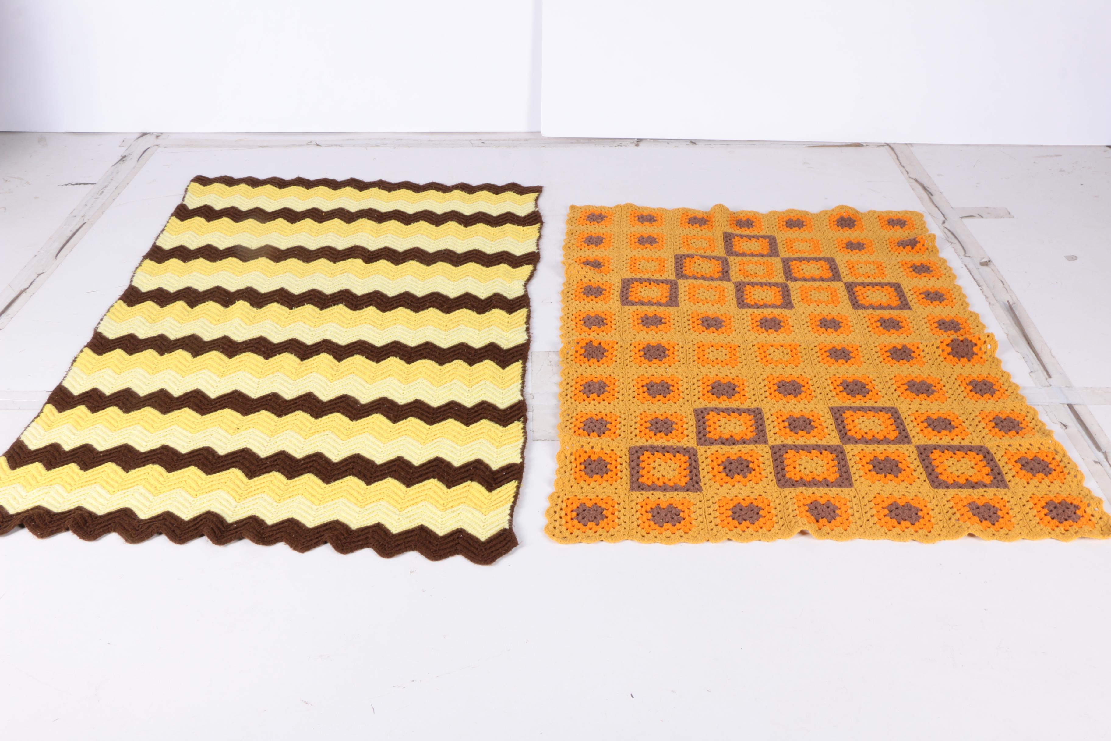 Chevron & Granny Square Crochet Blankets
