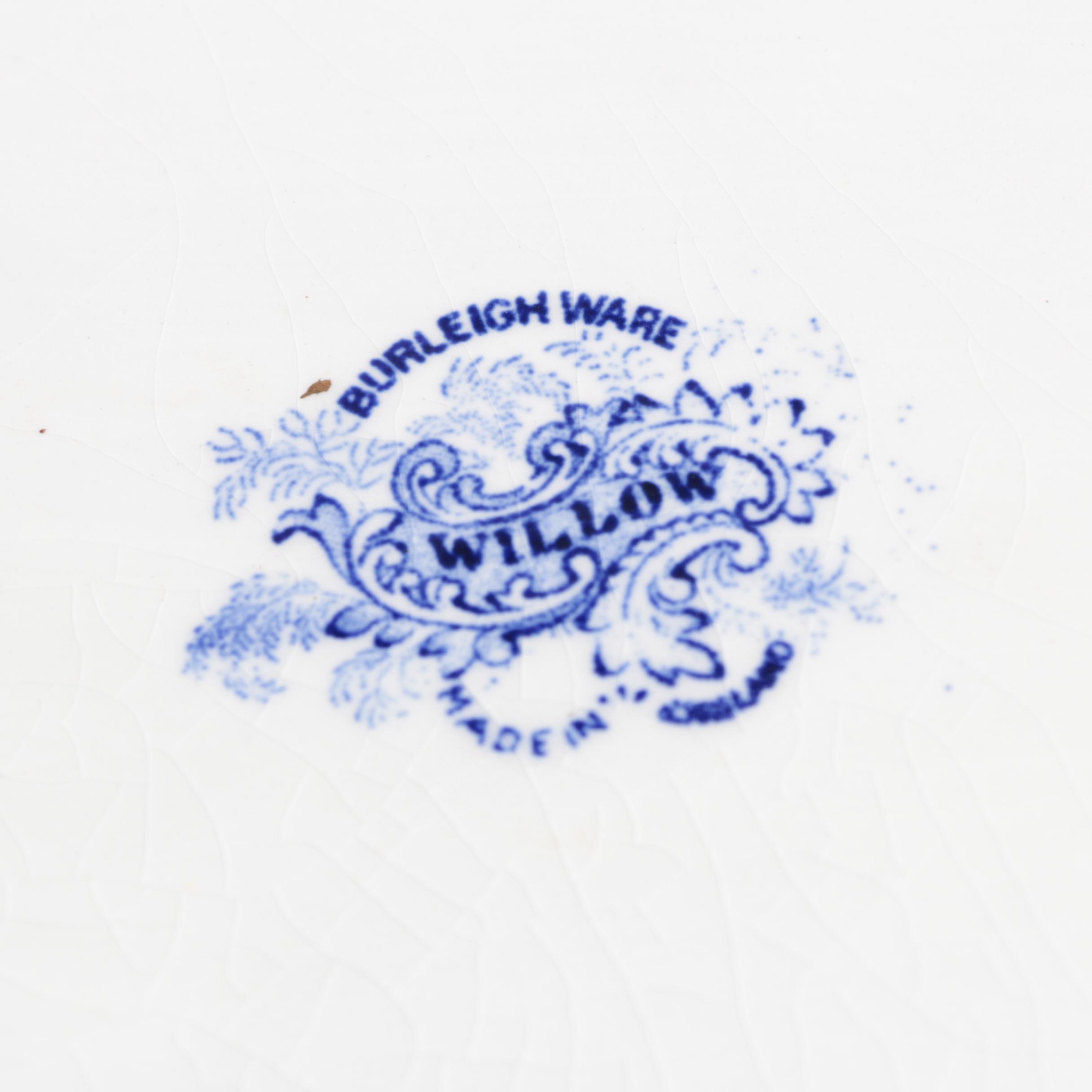 Antique and Vintage English "Blue Willow" Tableware and Spode "Italian" Dish