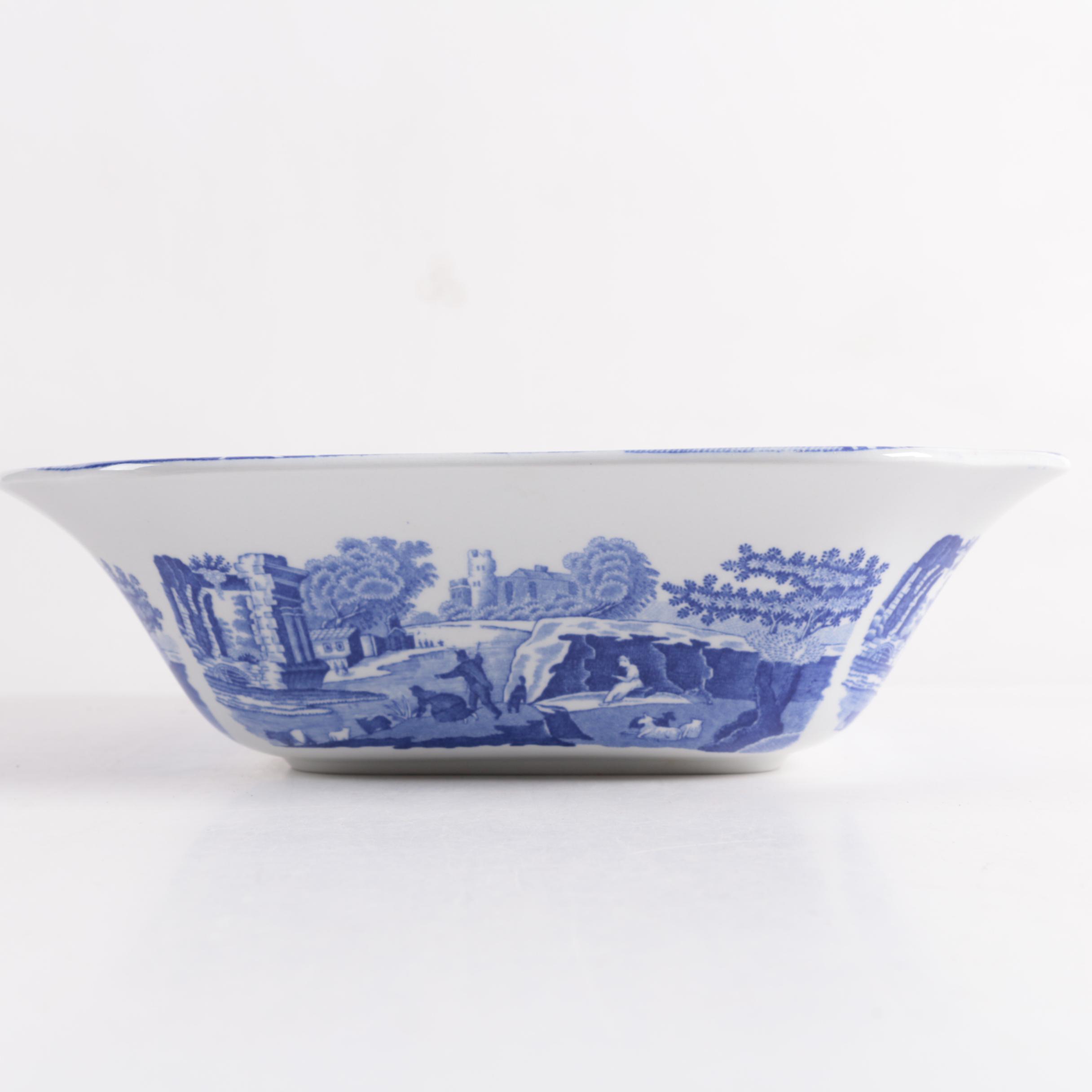 Antique and Vintage English "Blue Willow" Tableware and Spode "Italian" Dish