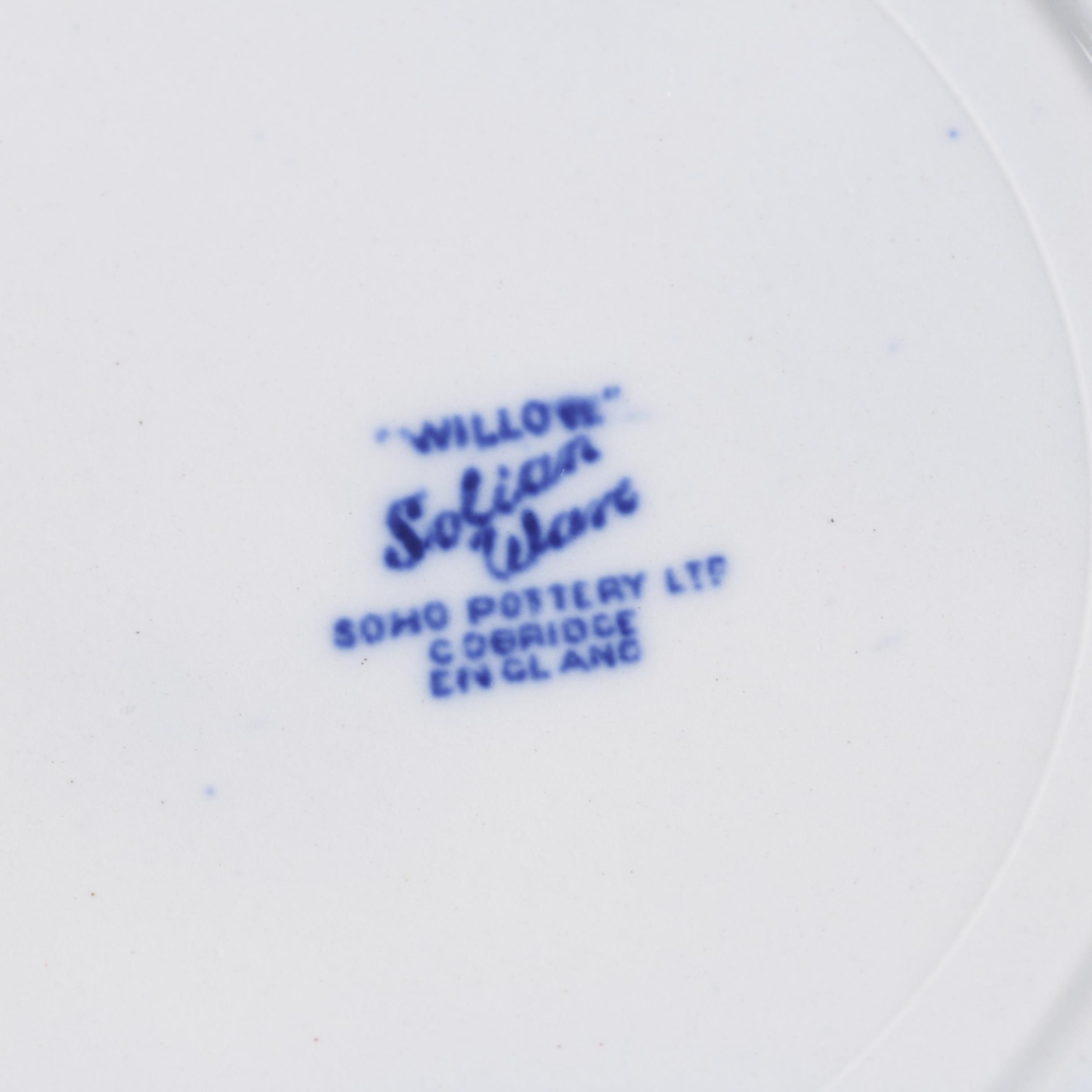 Antique and Vintage English "Blue Willow" Tableware and Spode "Italian" Dish