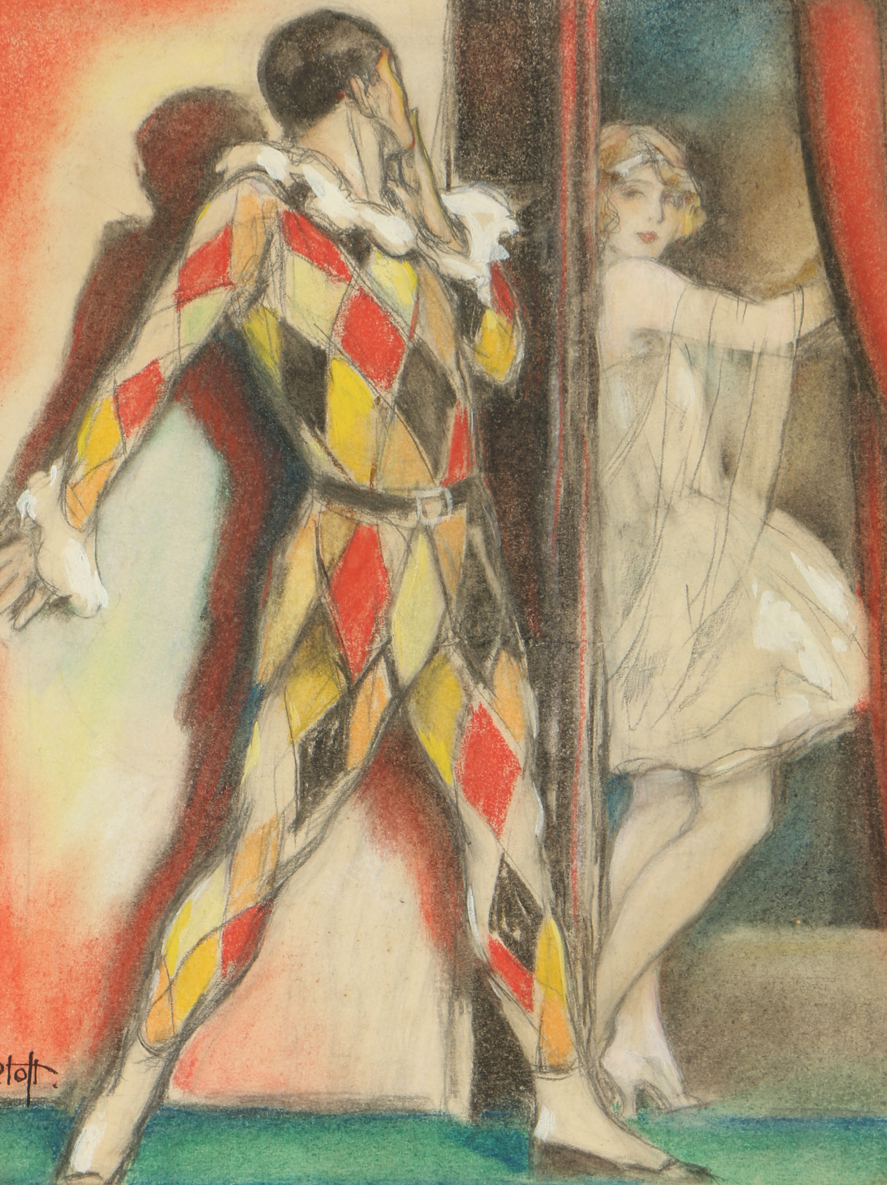 Valdemar Setoft Mixed Media Drawing