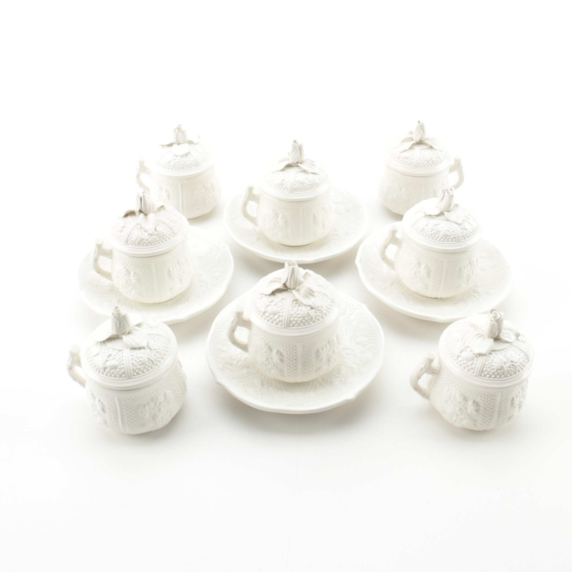 Mottahedeh Pots de Crème and Saucers