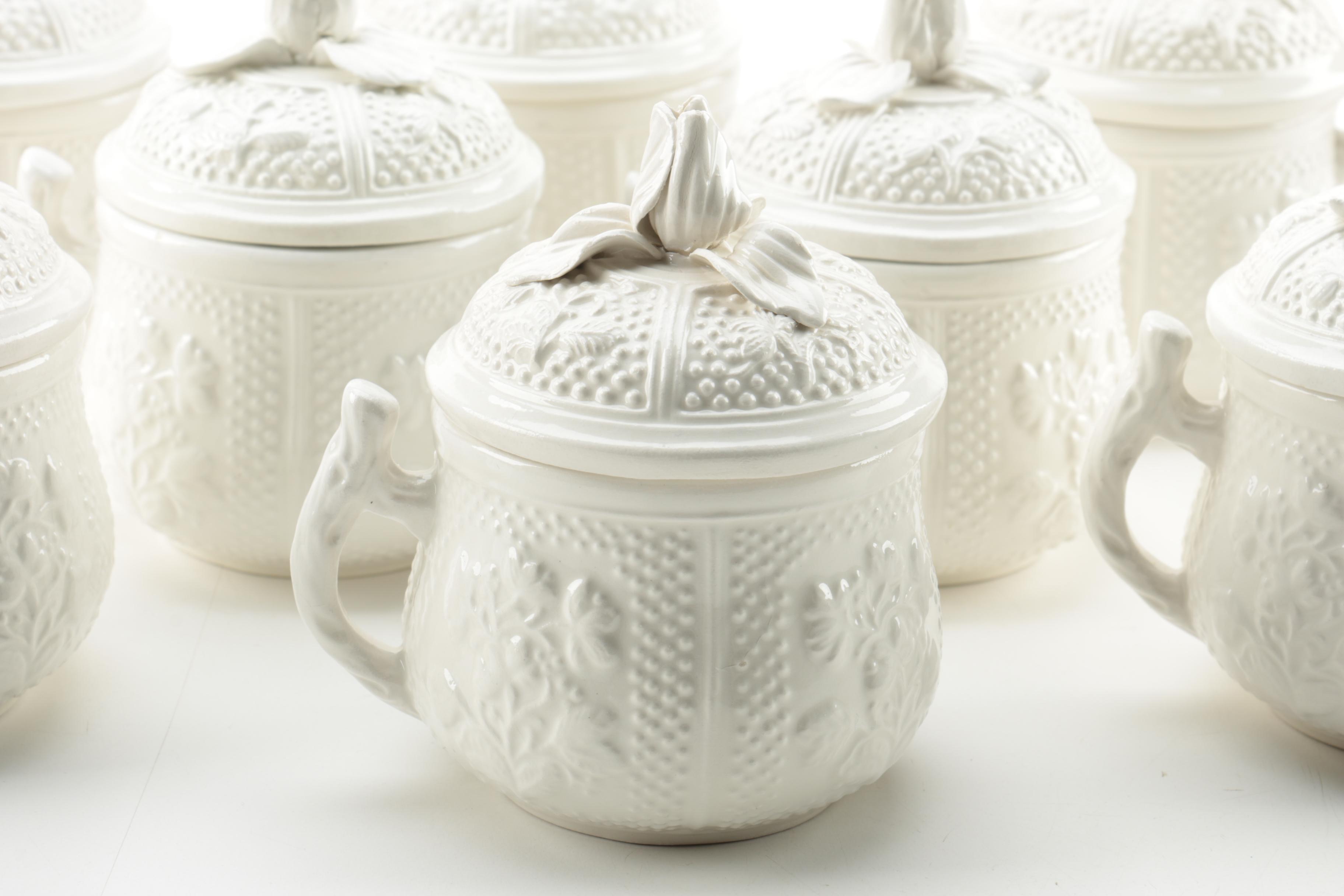 Mottahedeh Pots de Crème and Saucers