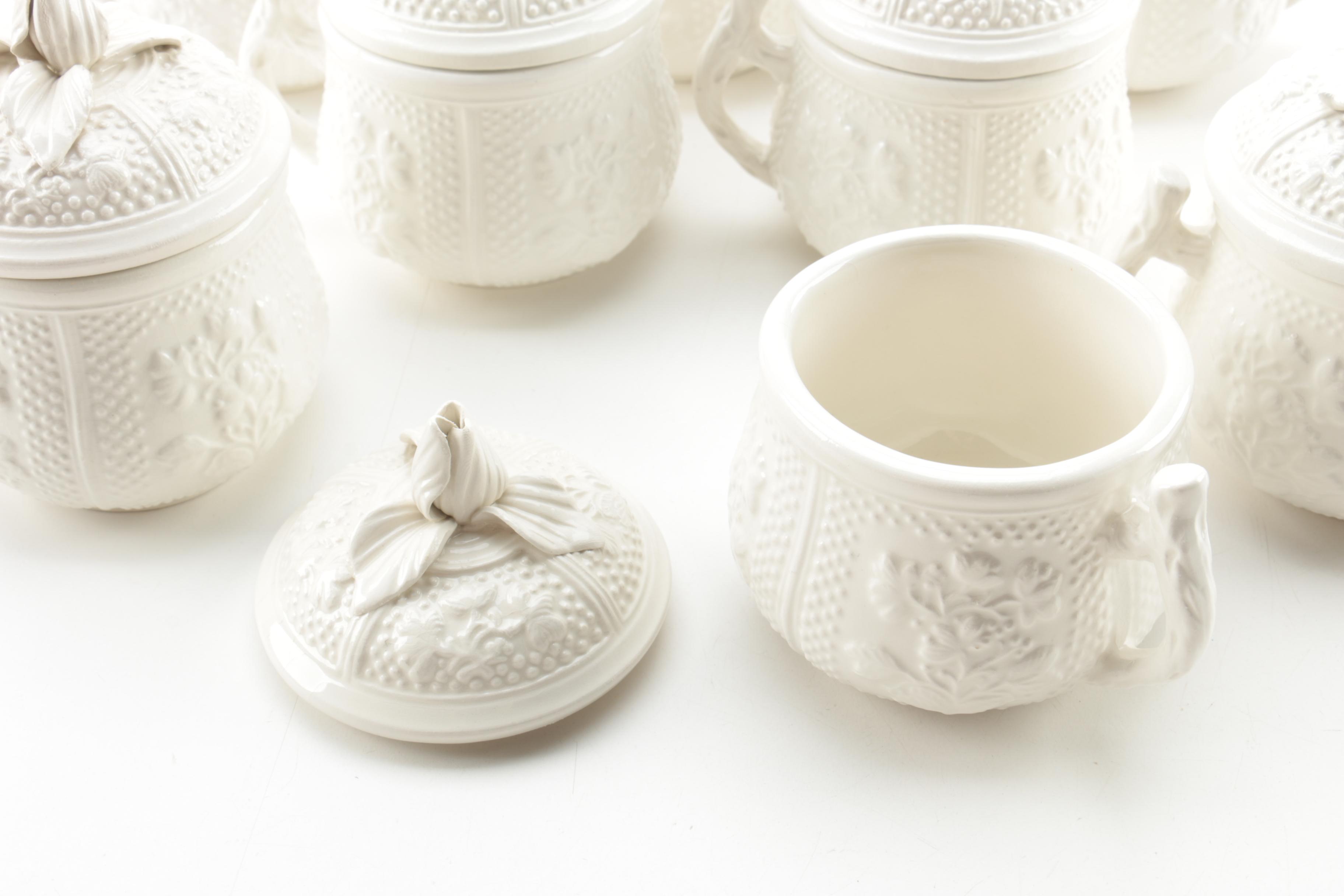 Mottahedeh Pots de Crème and Saucers