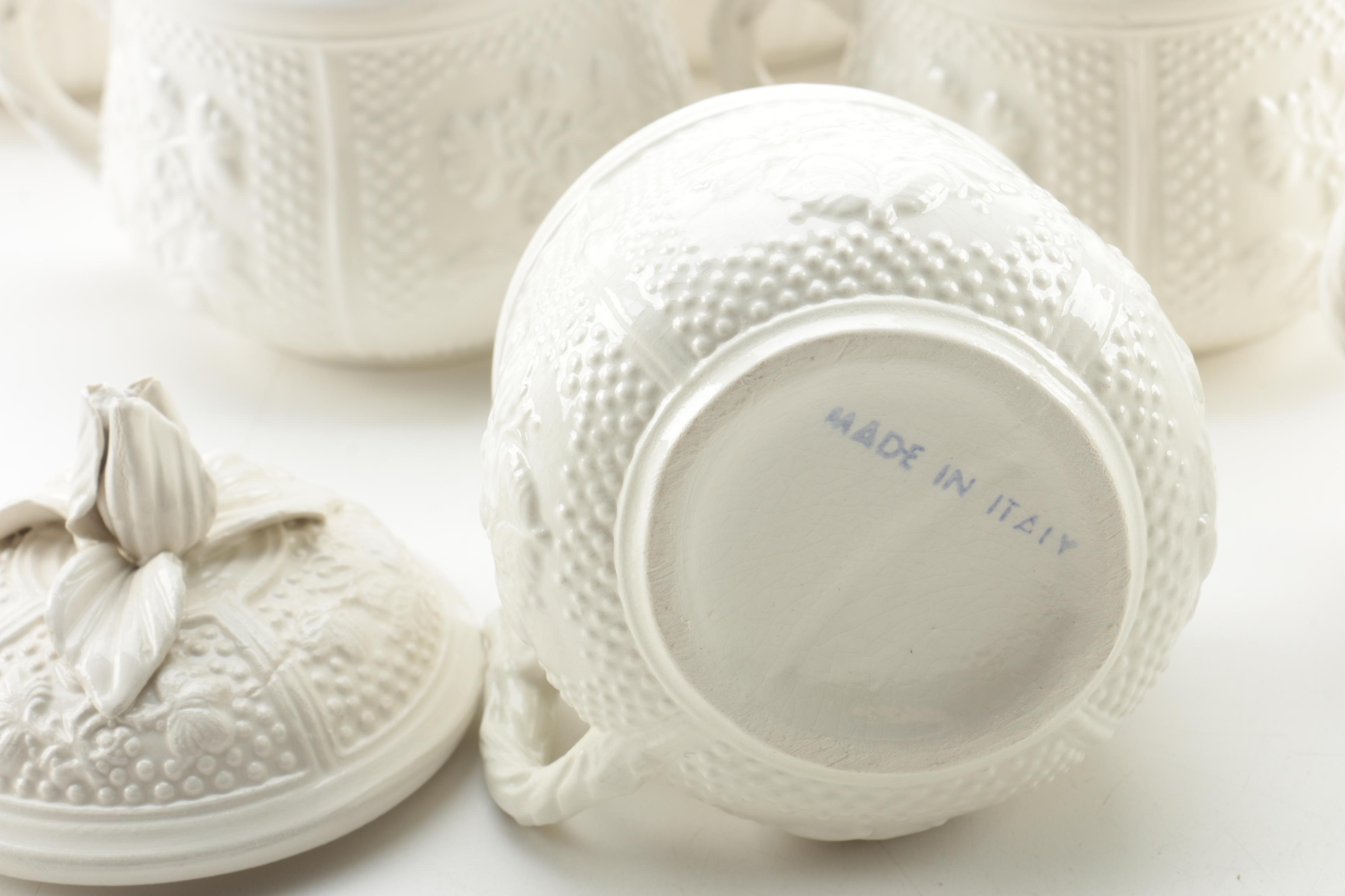 Mottahedeh Pots de Crème and Saucers