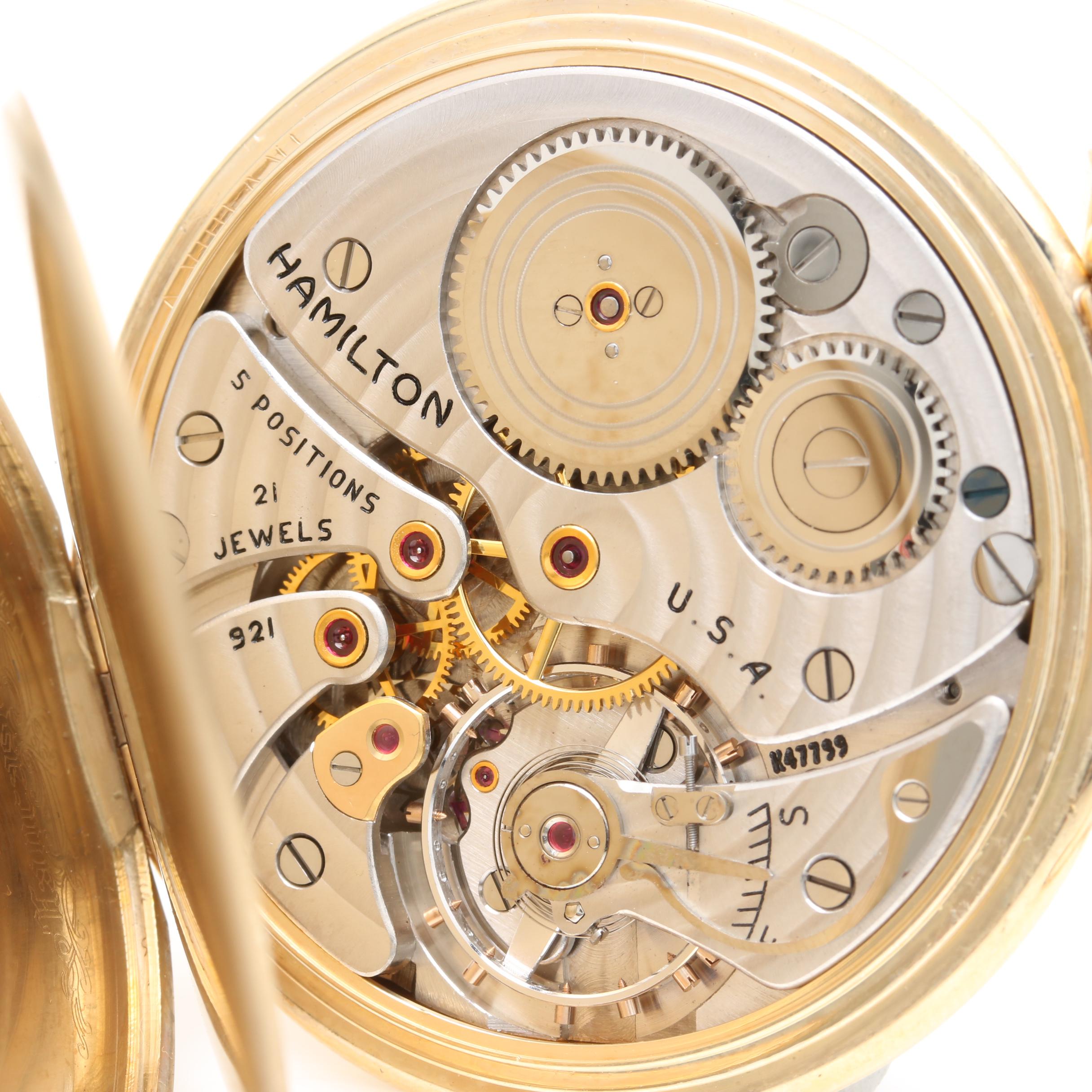 Hamilton 14K Yellow Gold Open Face Pocket Watch