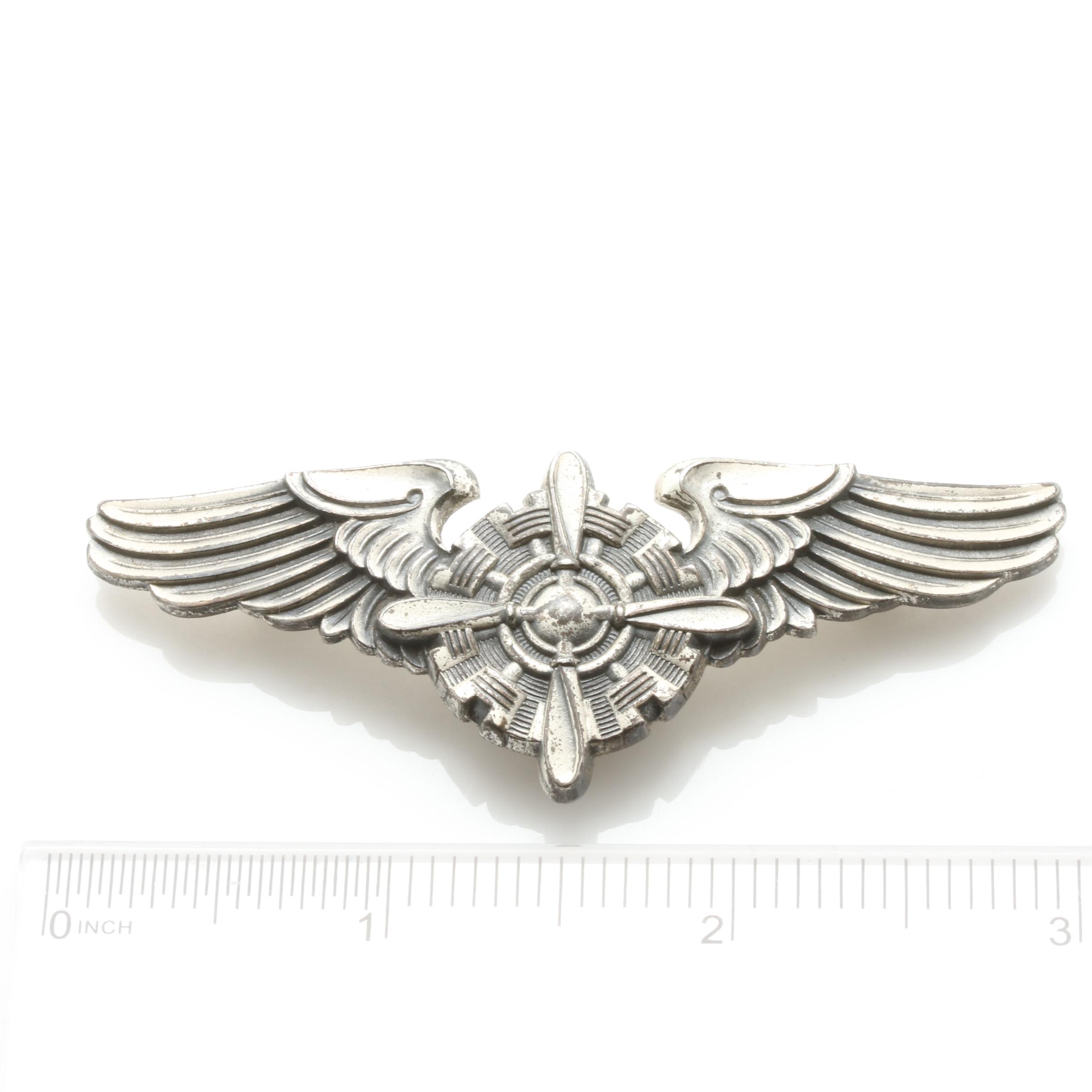 WWII Sterling Silver U.S Army Air Force Wings